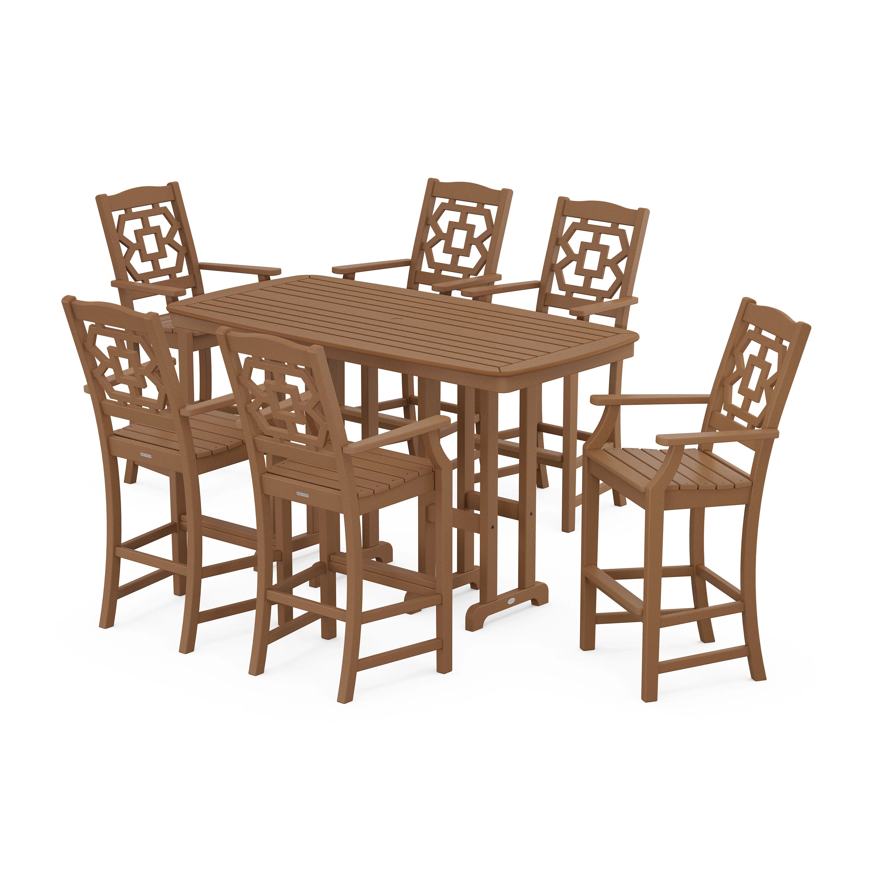 Chinoiserie Arm Chair 7-Piece Bar Set - Image 8