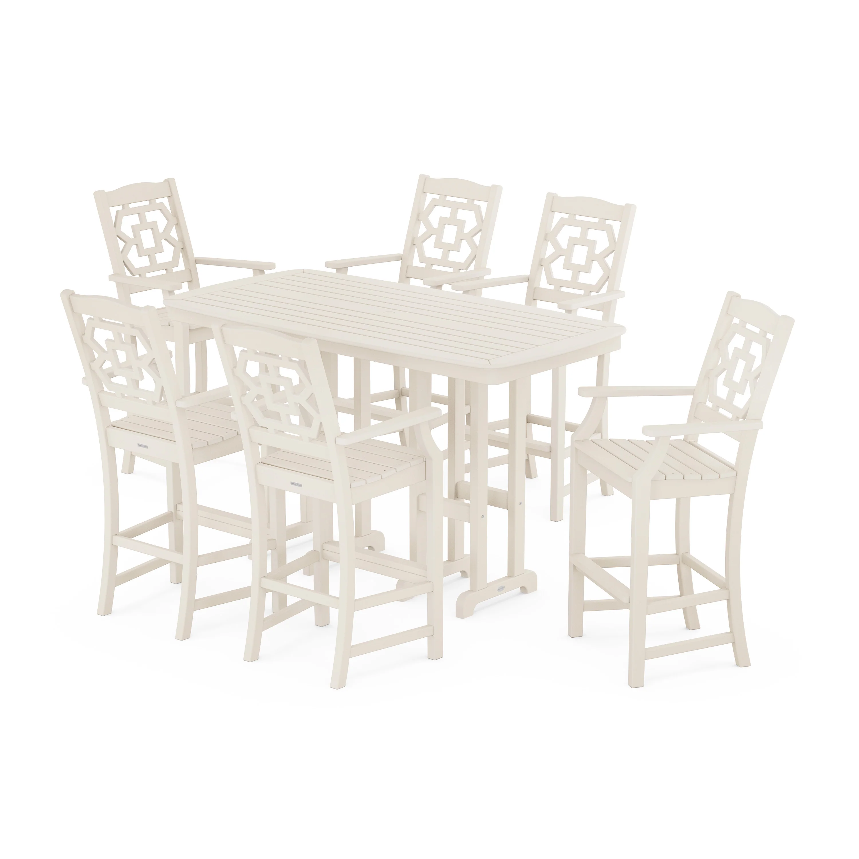 Chinoiserie Arm Chair 7-Piece Bar Set - Image 9