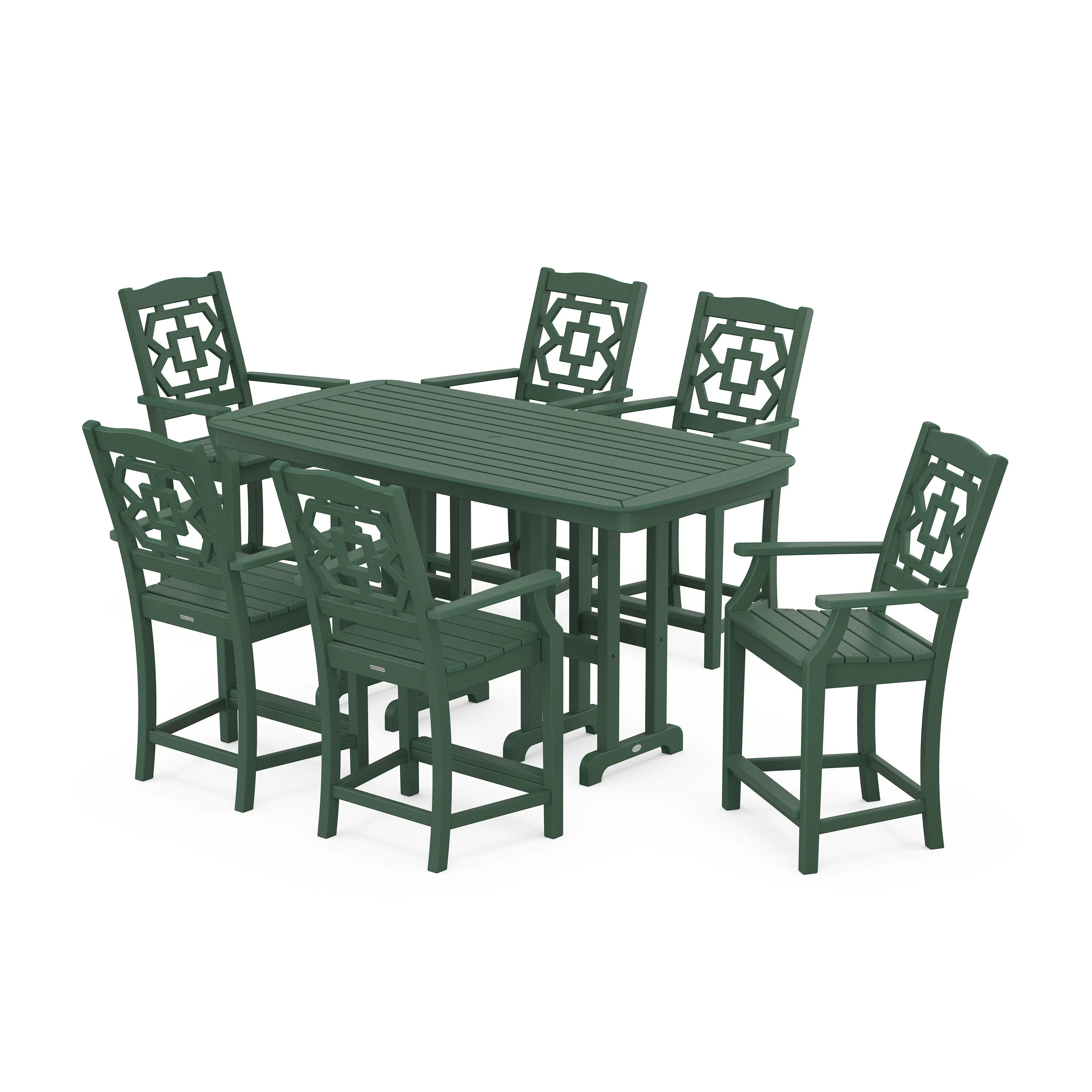 Chinoiserie Arm Chair 7-Piece Counter Set - Image 5