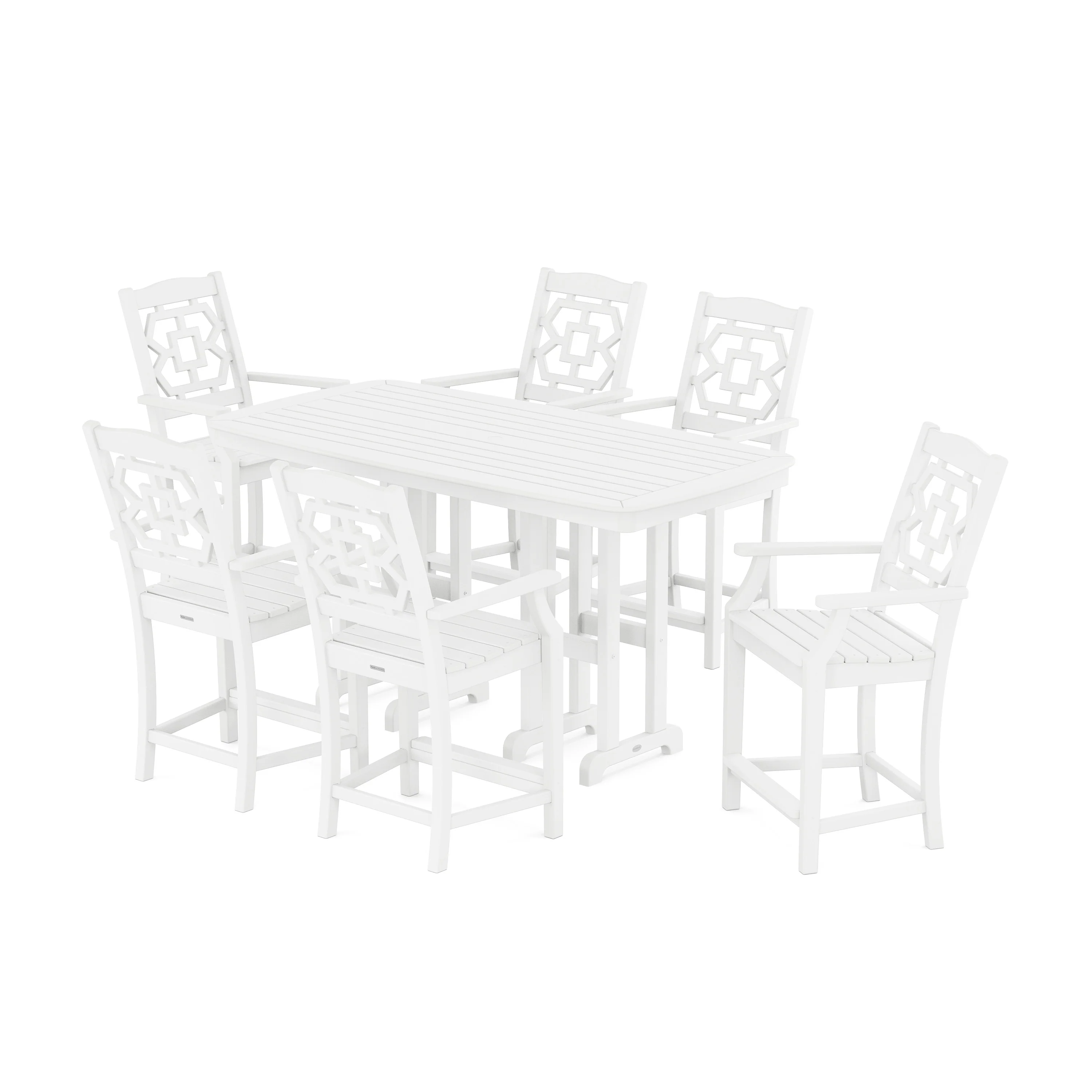 Chinoiserie Arm Chair 7-Piece Counter Set - Image 7