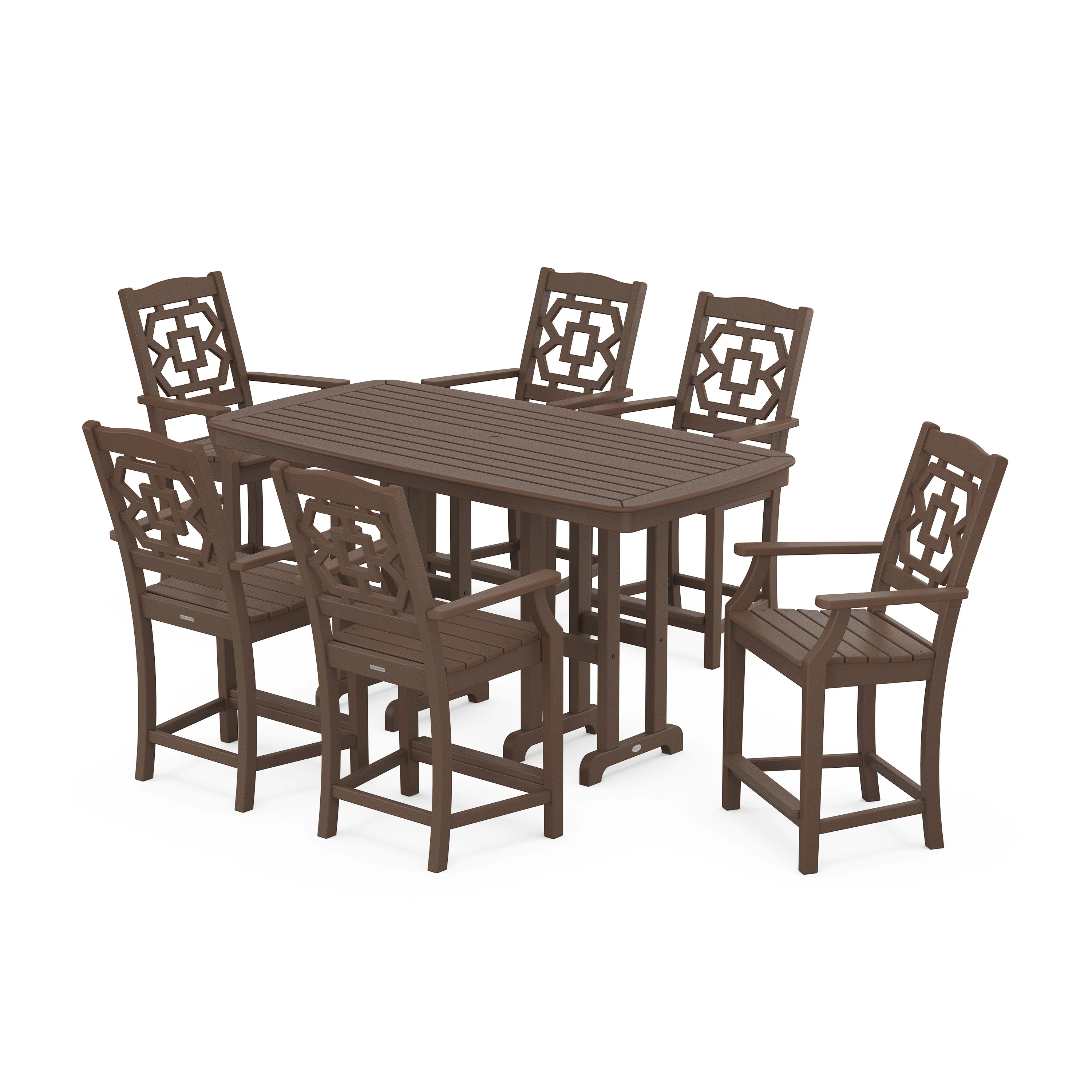 Chinoiserie Arm Chair 7-Piece Counter Set - Image 9