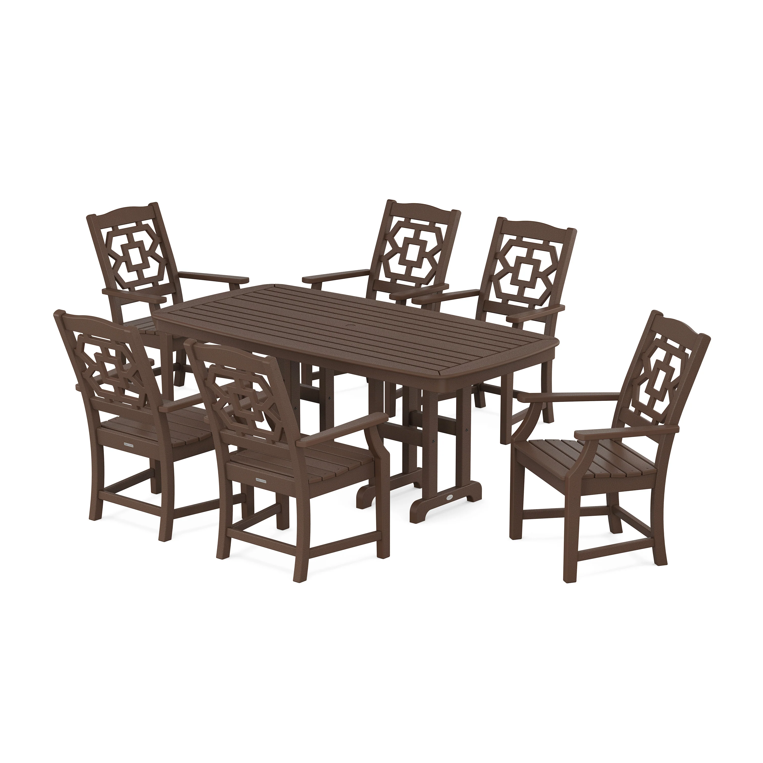 Chinoiserie Arm Chair 7-Piece Dining Set - Image 10