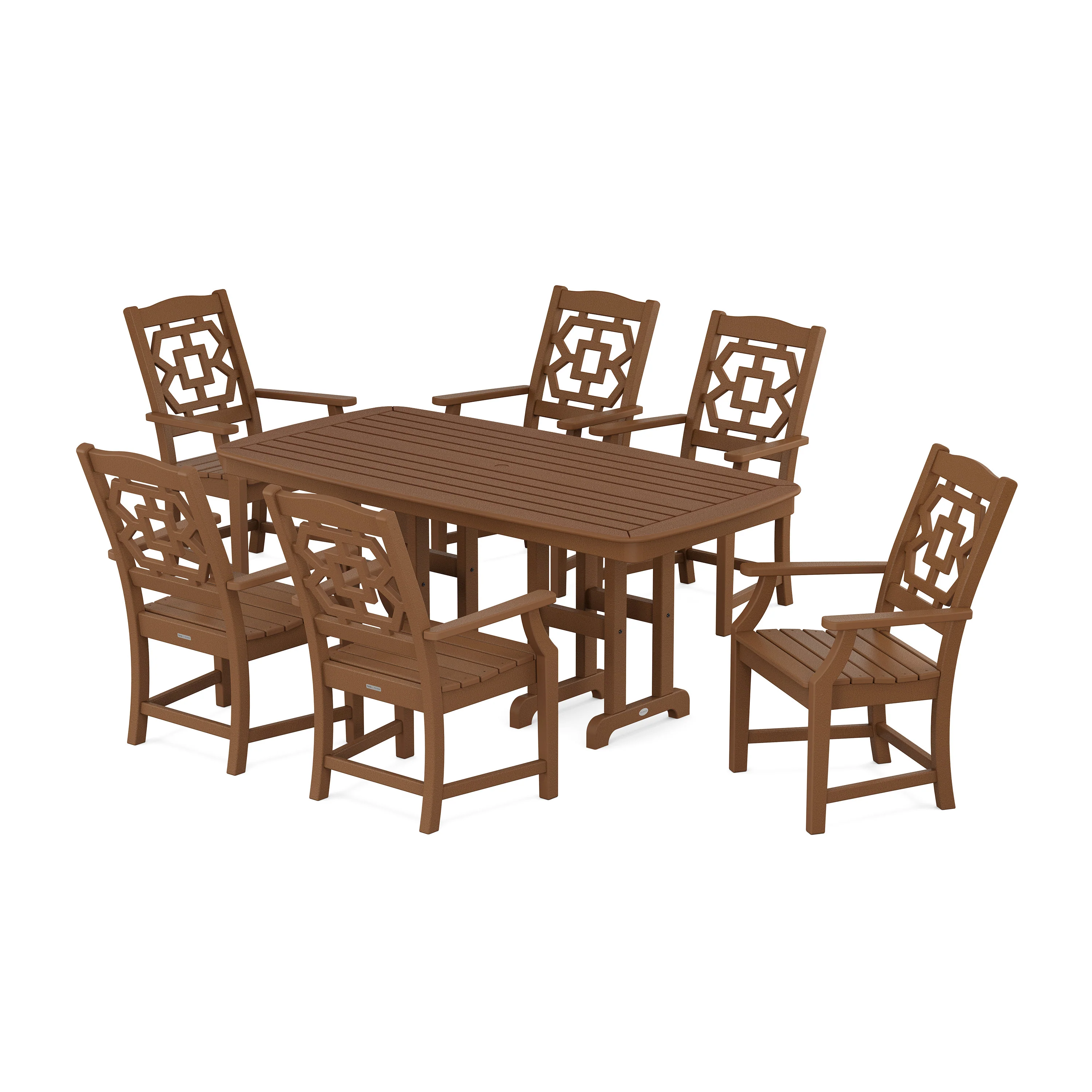 Chinoiserie Arm Chair 7-Piece Dining Set - Image 5