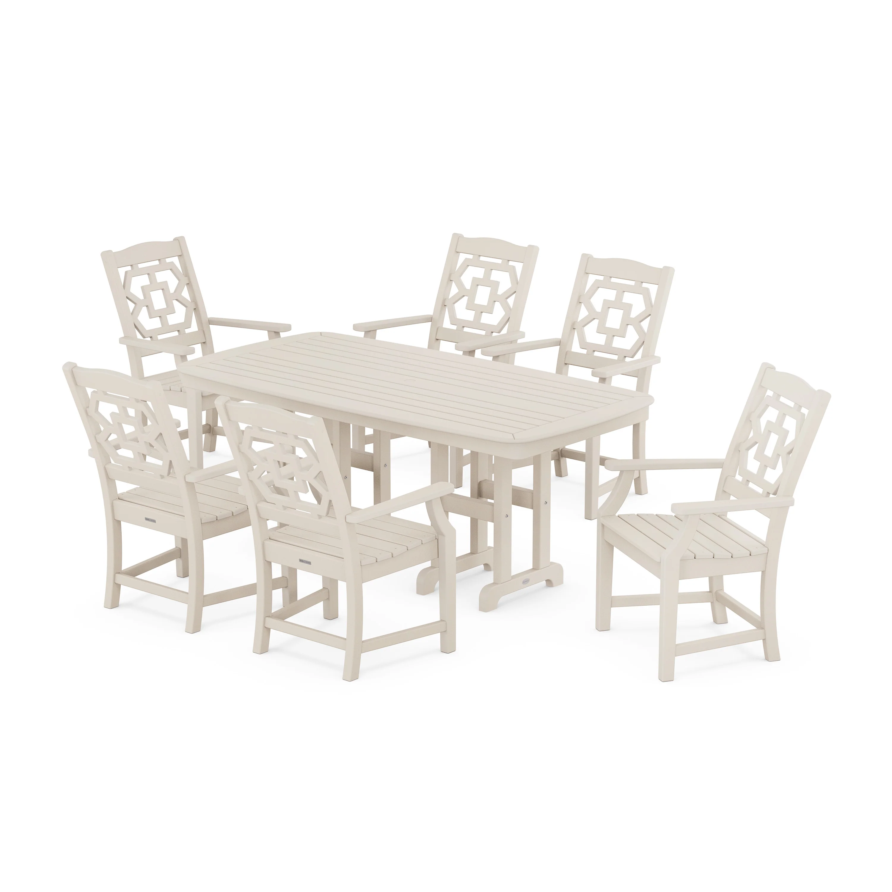 Chinoiserie Arm Chair 7-Piece Dining Set - Image 6