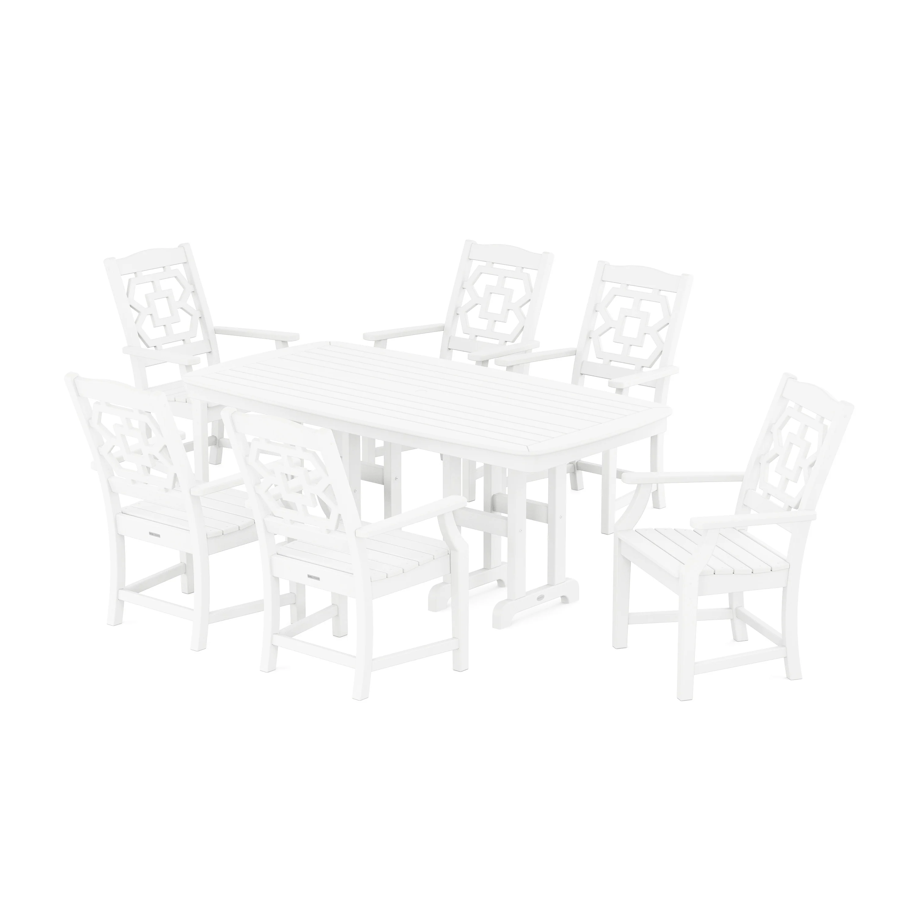 Chinoiserie Arm Chair 7-Piece Dining Set - Image 8