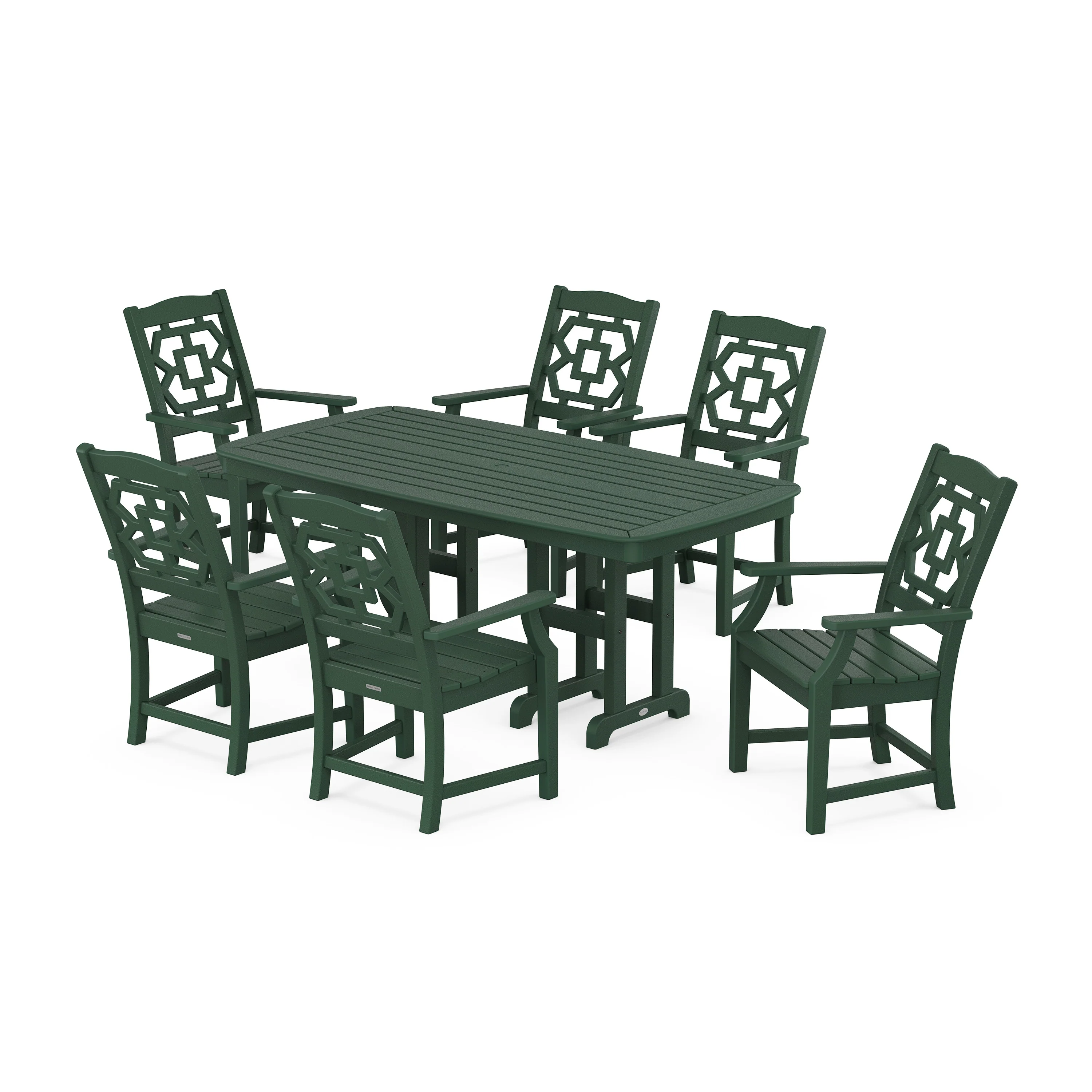Chinoiserie Arm Chair 7-Piece Dining Set - Image 9