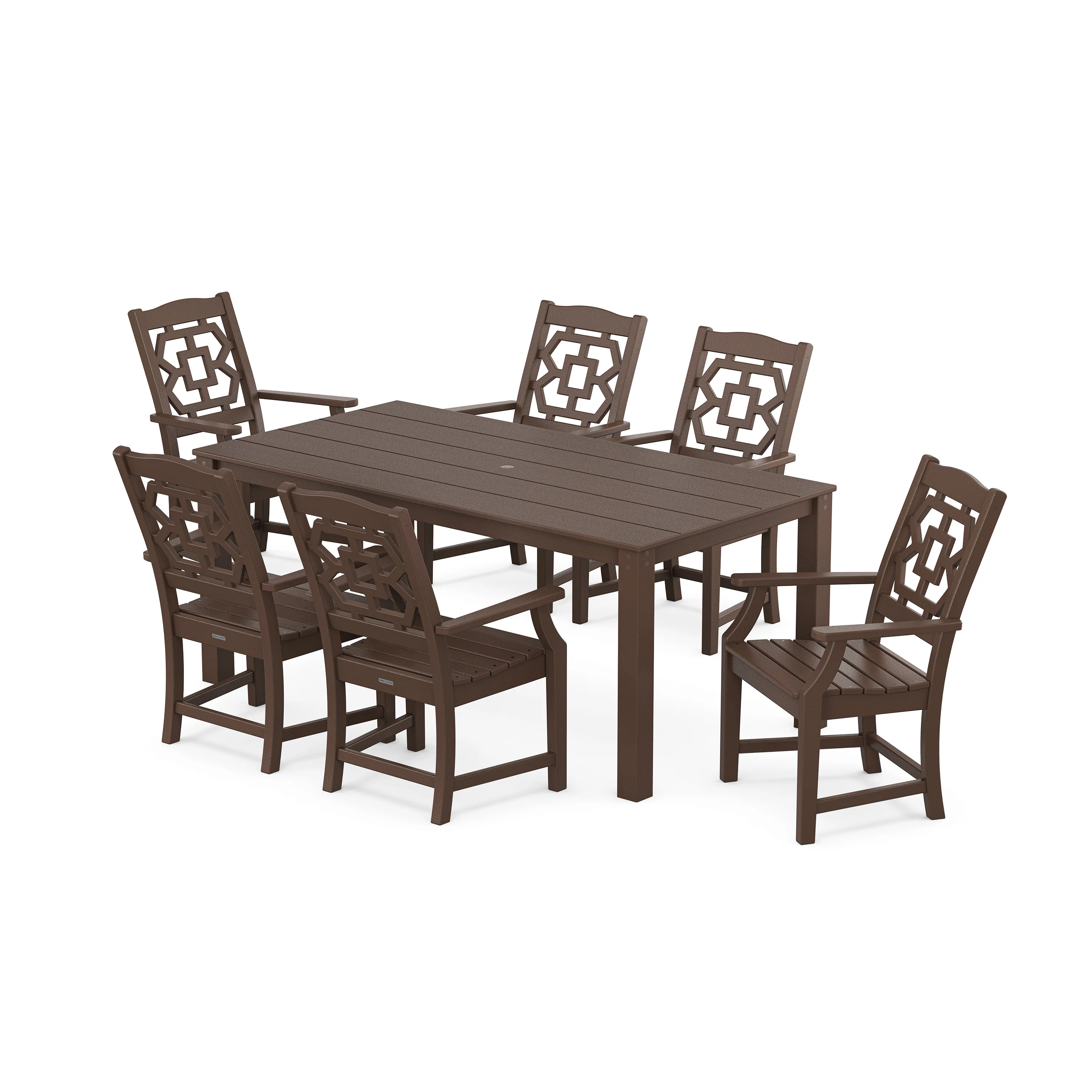 Chinoiserie Arm Chair 7-Piece Parsons Dining Set - Image 10