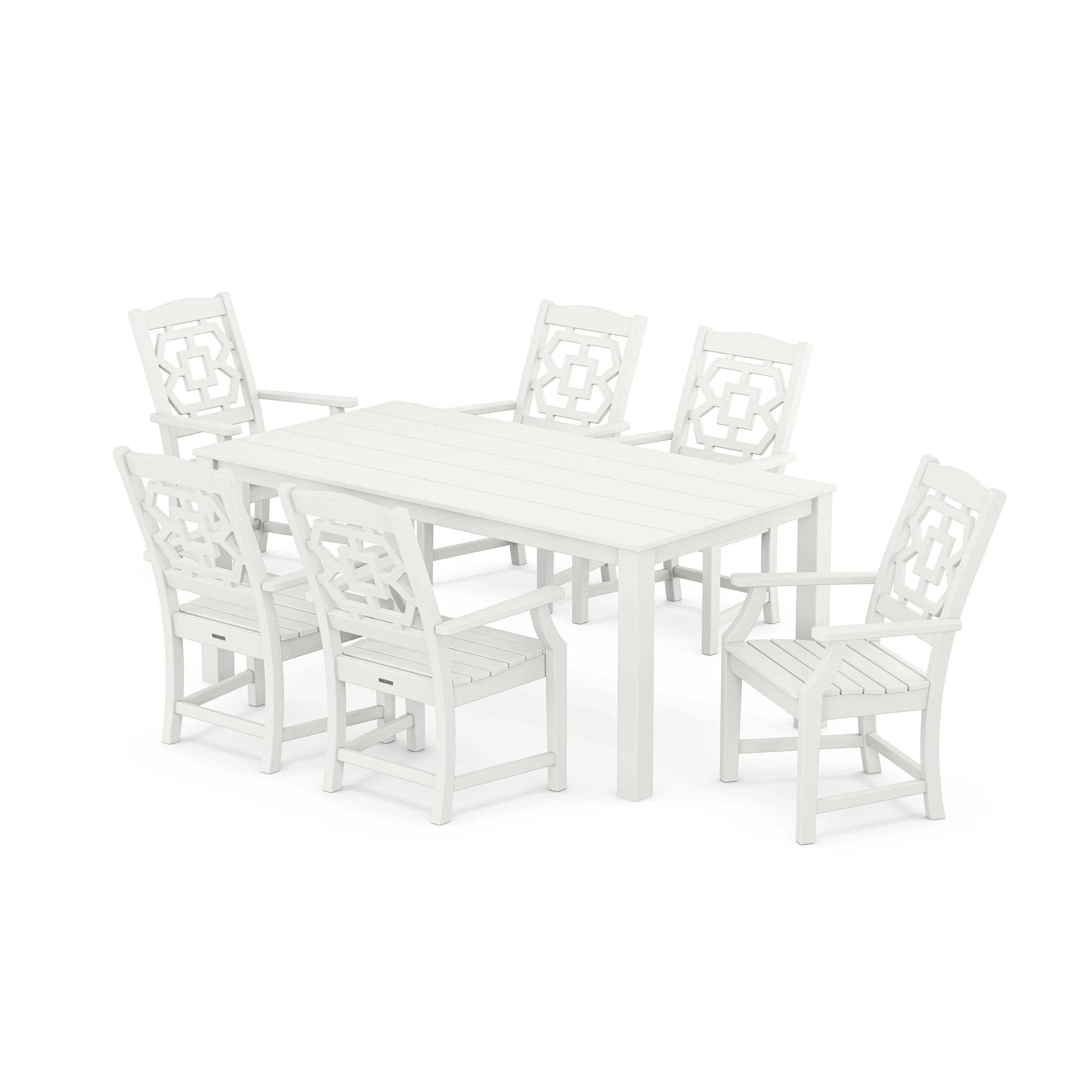 Chinoiserie Arm Chair 7-Piece Parsons Dining Set - Image 6