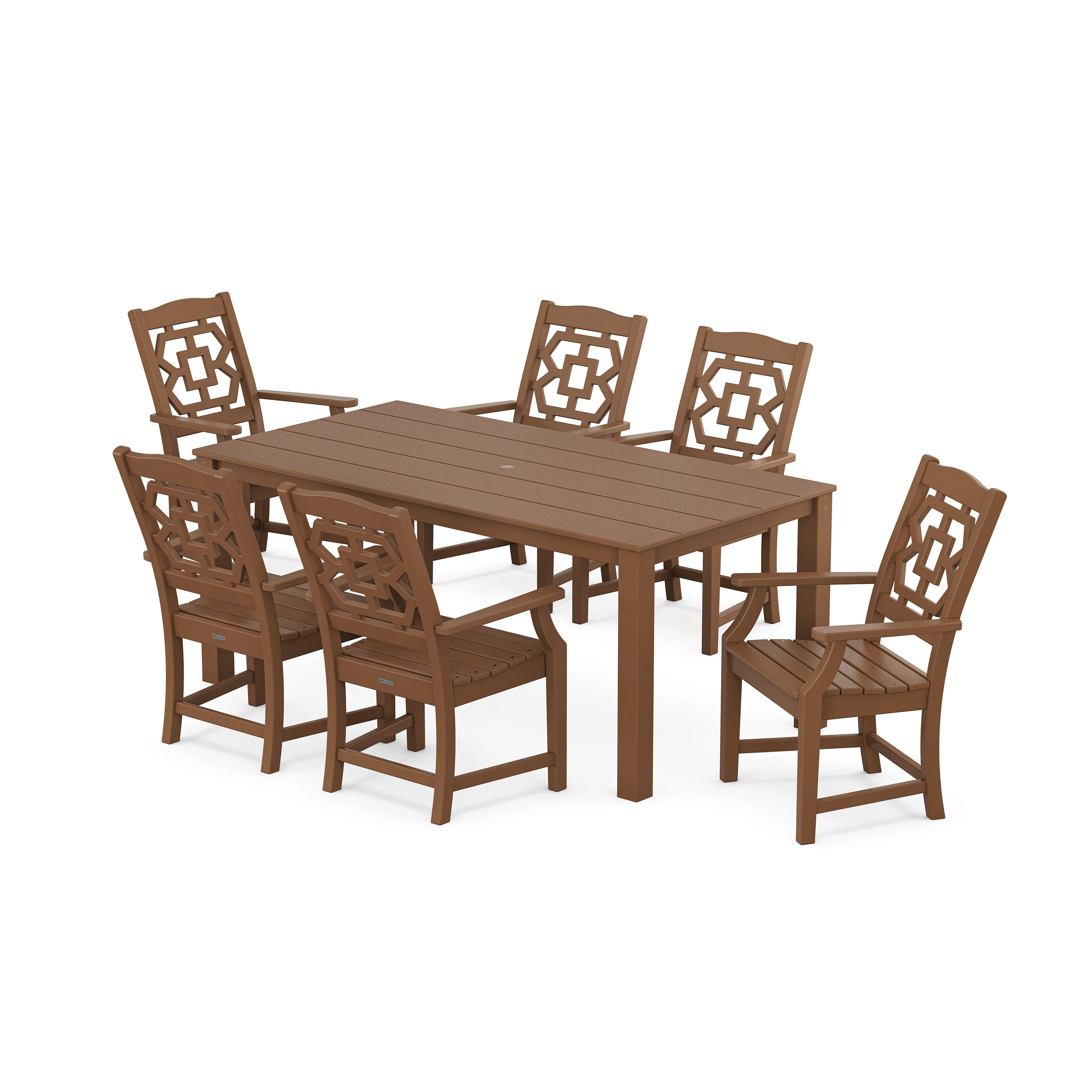 Chinoiserie Arm Chair 7-Piece Parsons Dining Set - Image 7