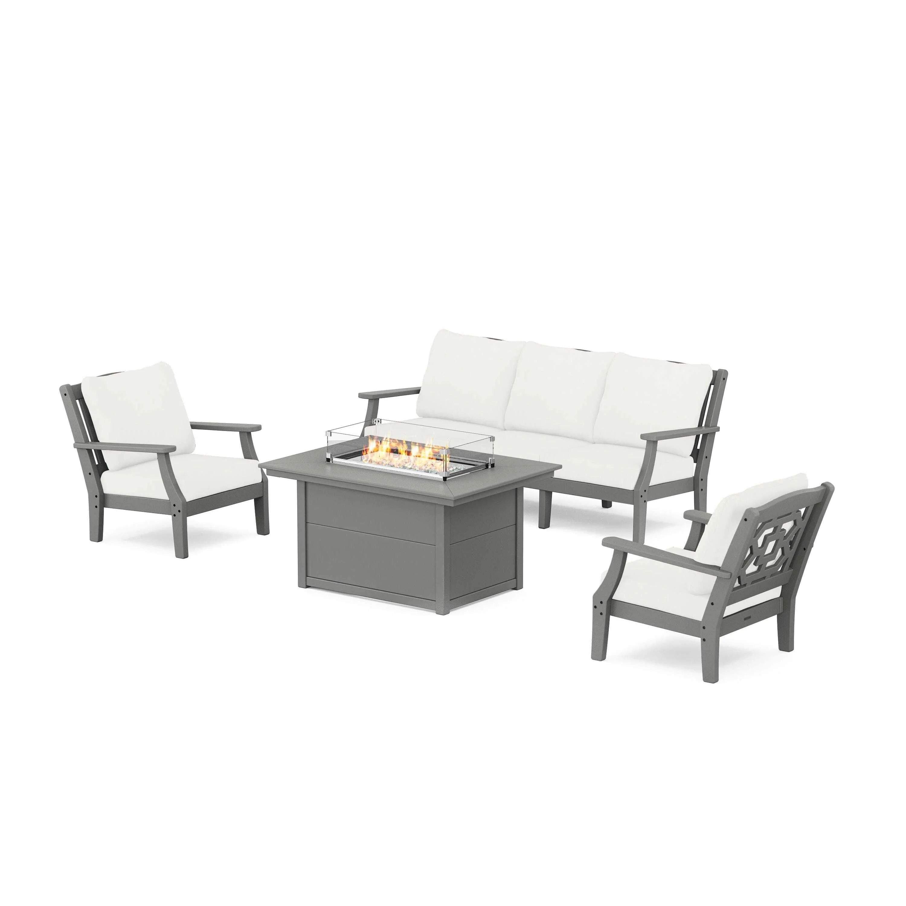 Chinoiserie Deep Seating Fire Pit Table Set - Image 104