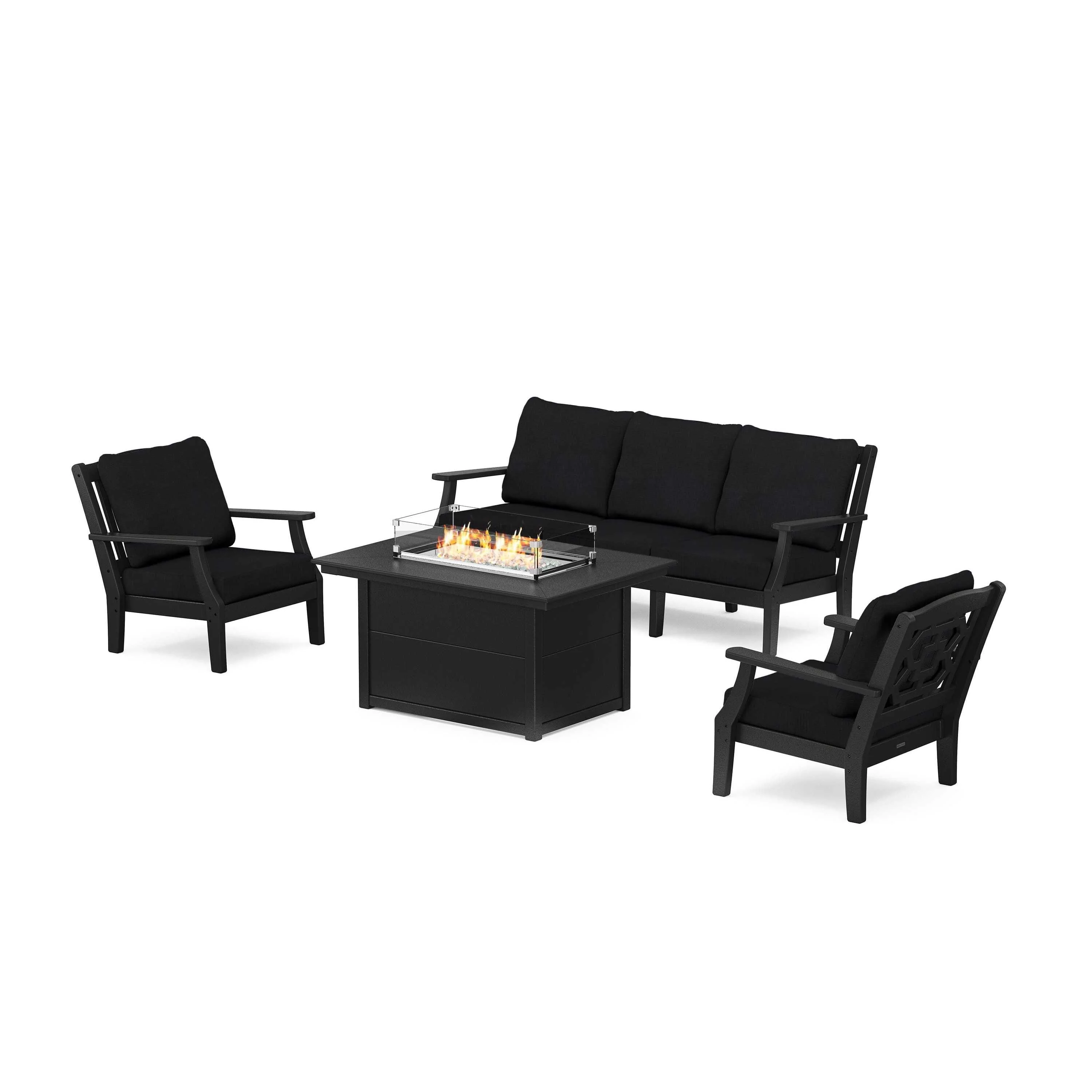 Chinoiserie Deep Seating Fire Pit Table Set - Image 108