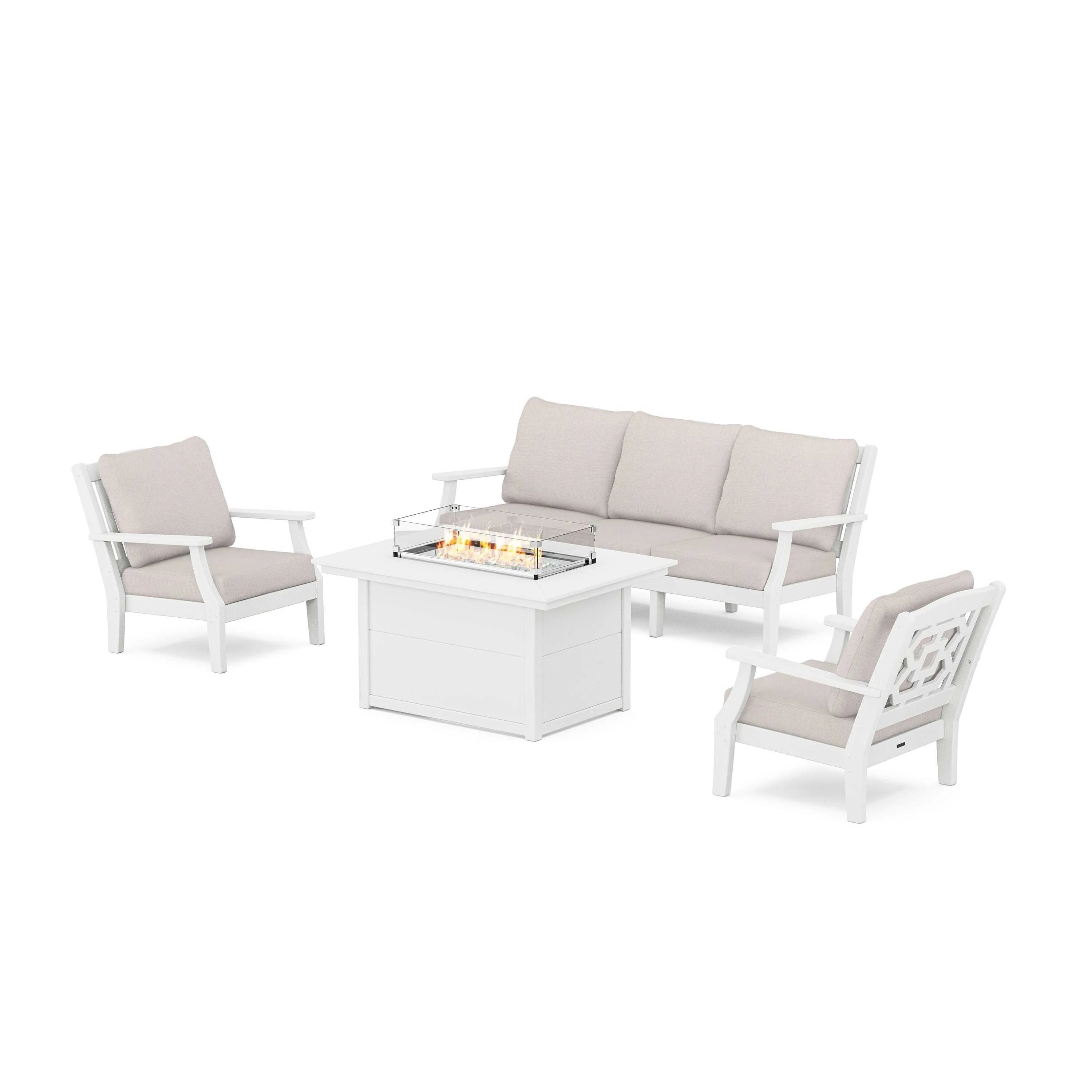 Chinoiserie Deep Seating Fire Pit Table Set - Image 118