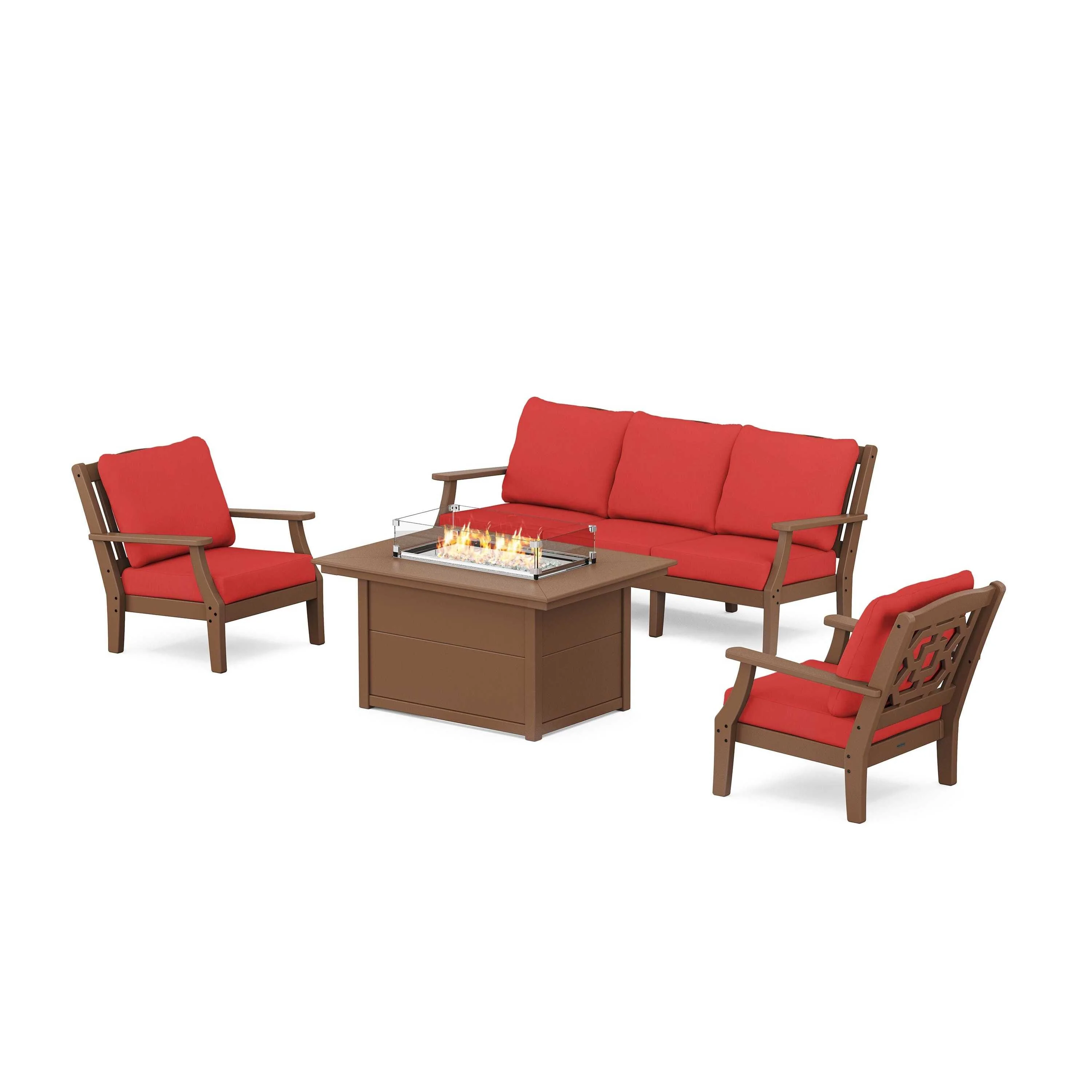 Chinoiserie Deep Seating Fire Pit Table Set - Image 119