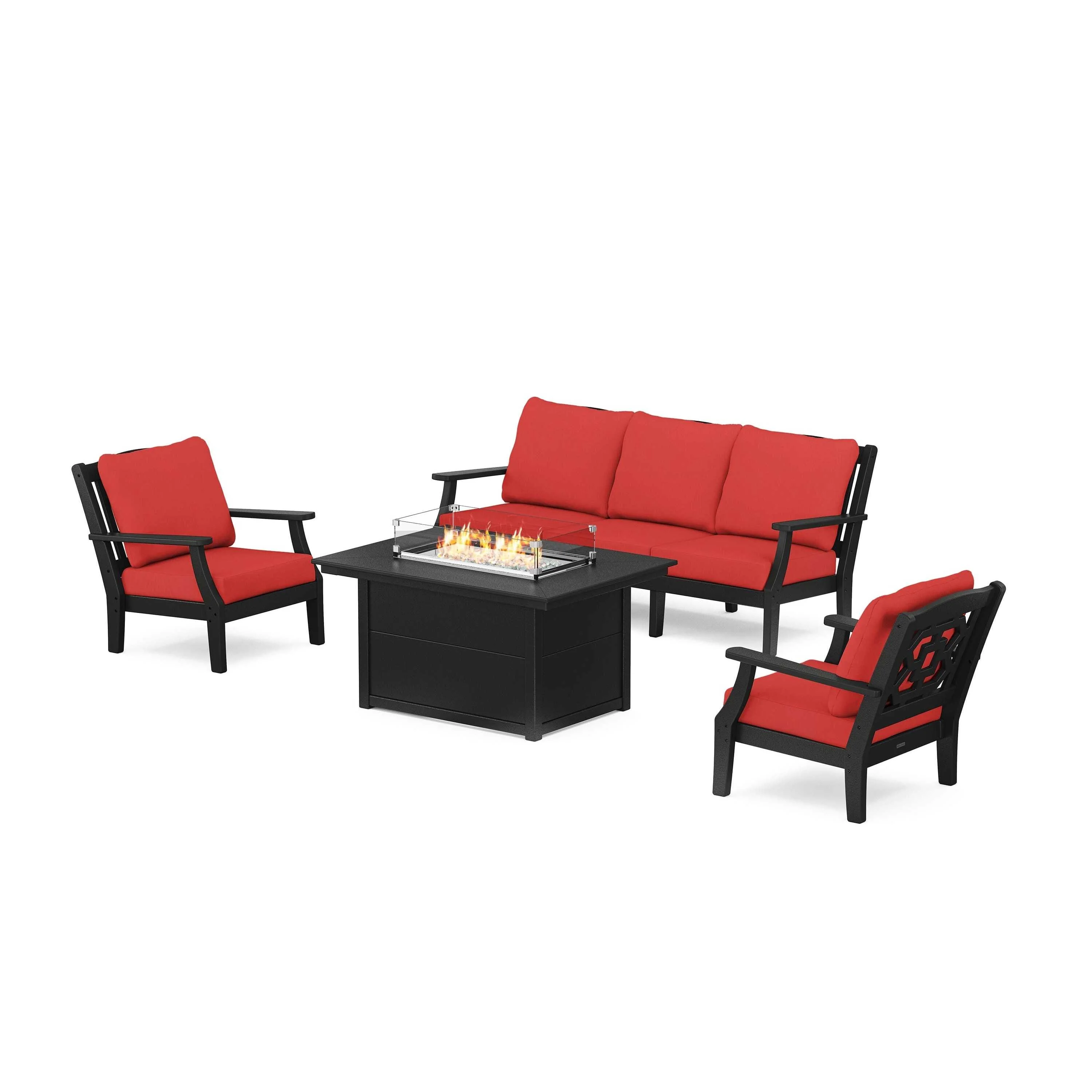Chinoiserie Deep Seating Fire Pit Table Set - Image 121