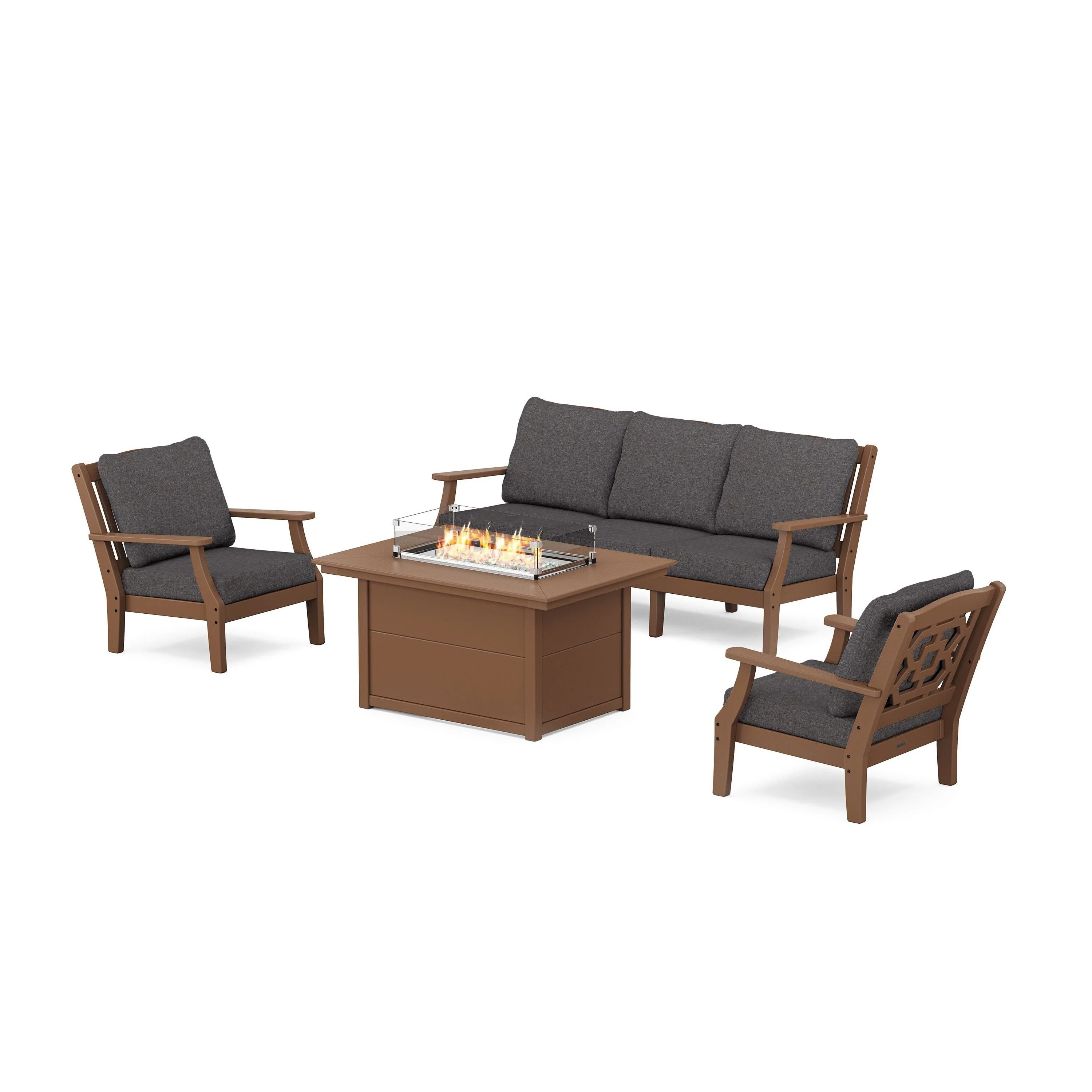 Chinoiserie Deep Seating Fire Pit Table Set - Image 126