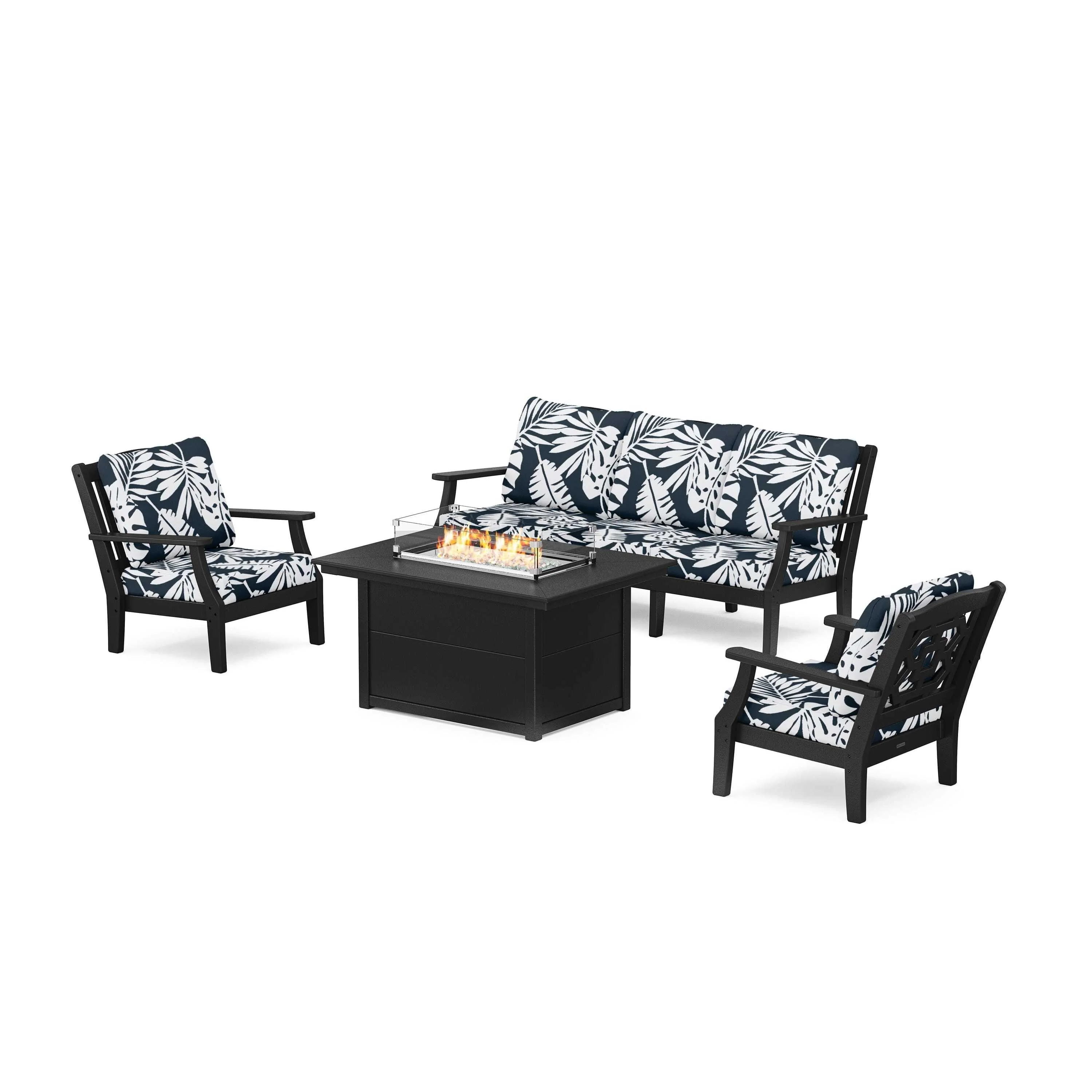 Chinoiserie Deep Seating Fire Pit Table Set - Image 129