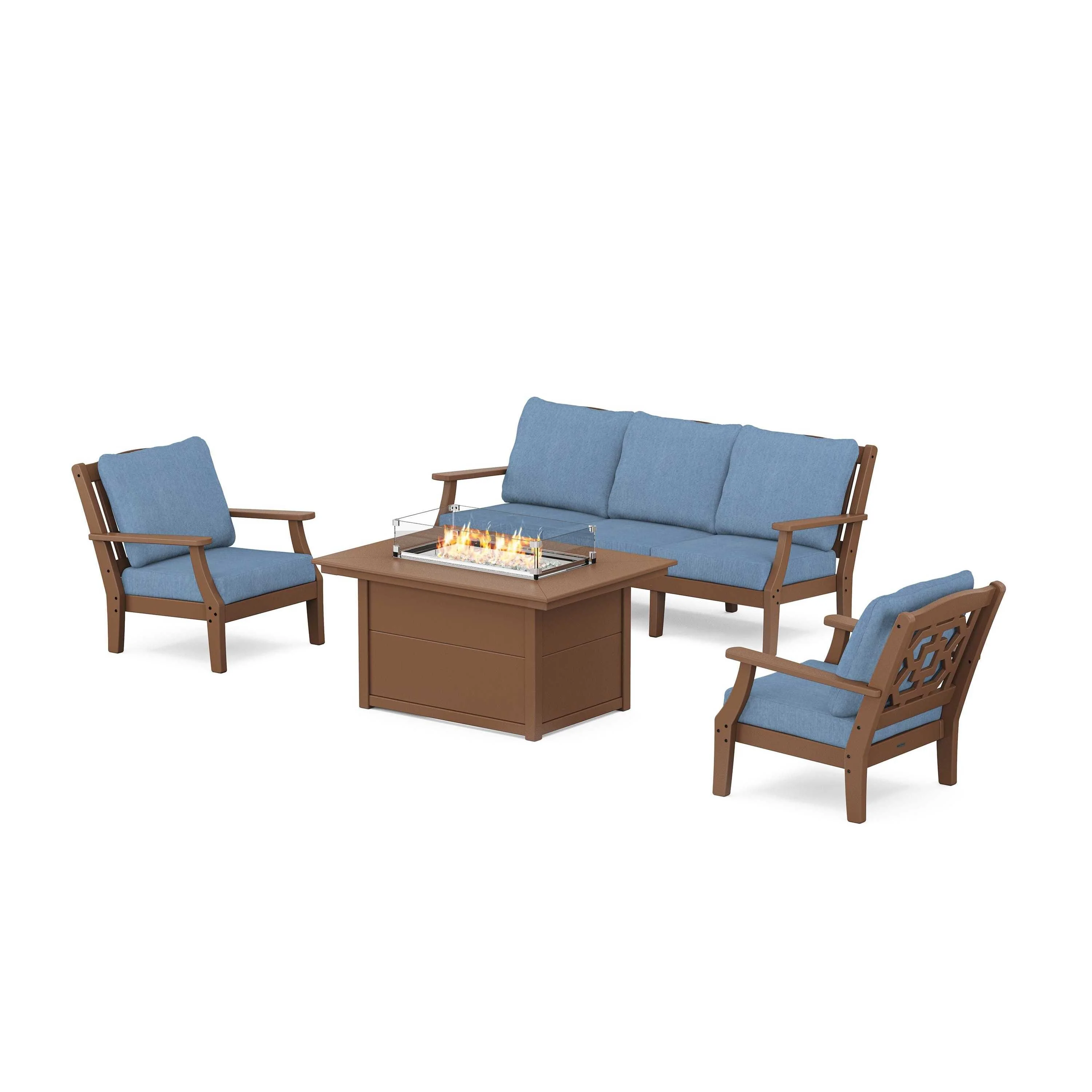 Chinoiserie Deep Seating Fire Pit Table Set - Image 133