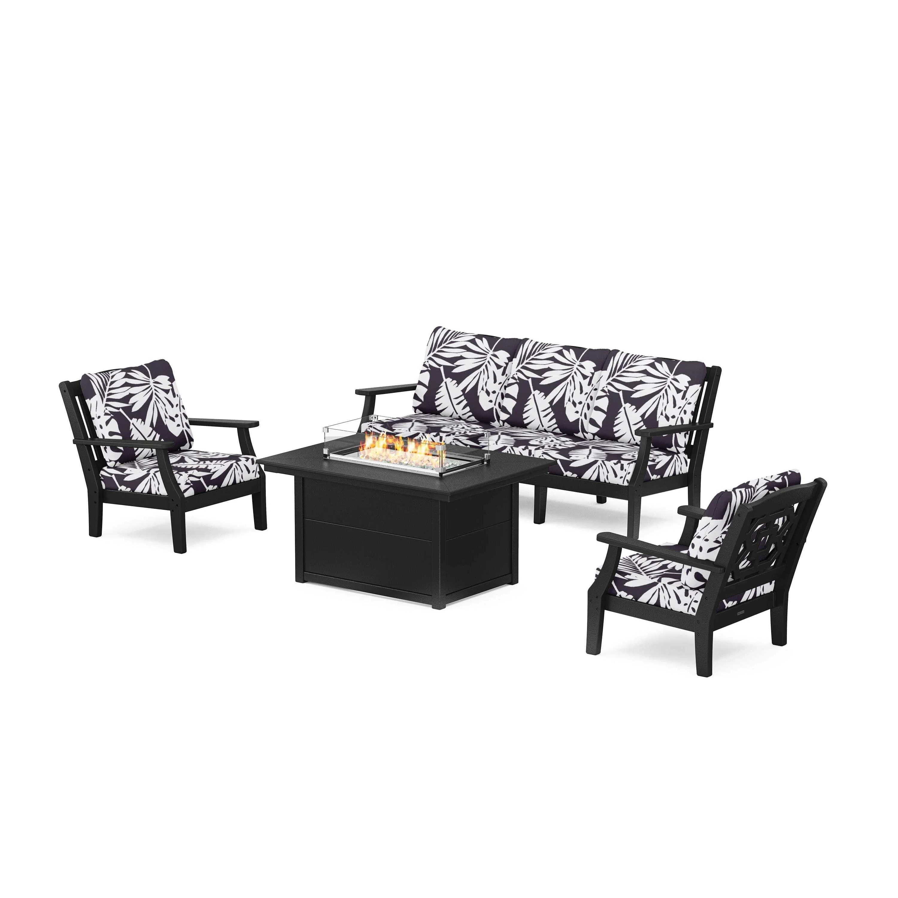 Chinoiserie Deep Seating Fire Pit Table Set - Image 134