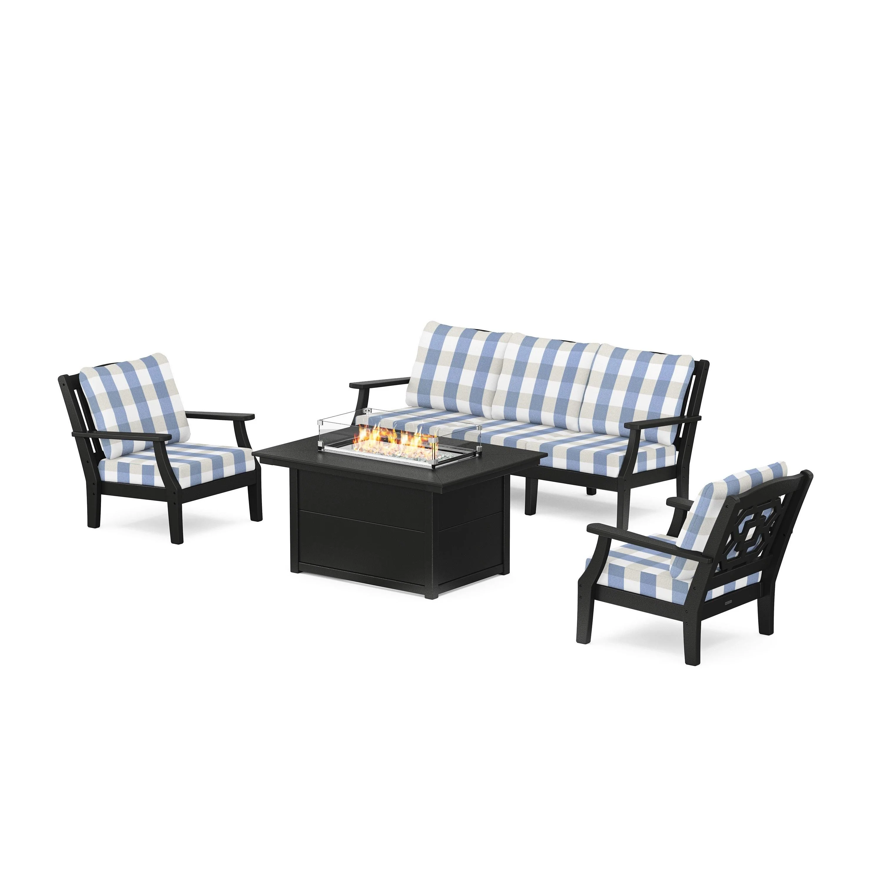 Chinoiserie Deep Seating Fire Pit Table Set - Image 135