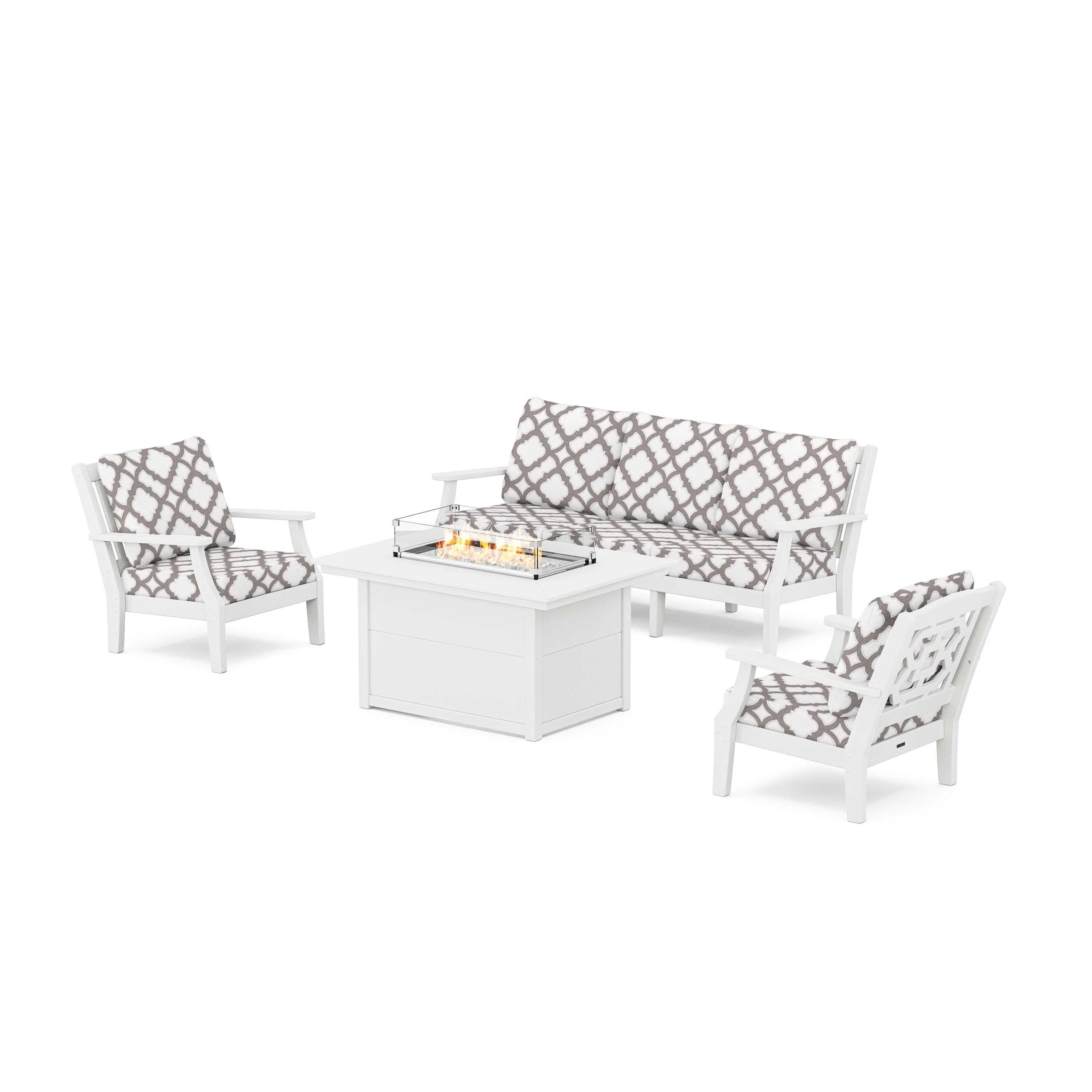 Chinoiserie Deep Seating Fire Pit Table Set - Image 137