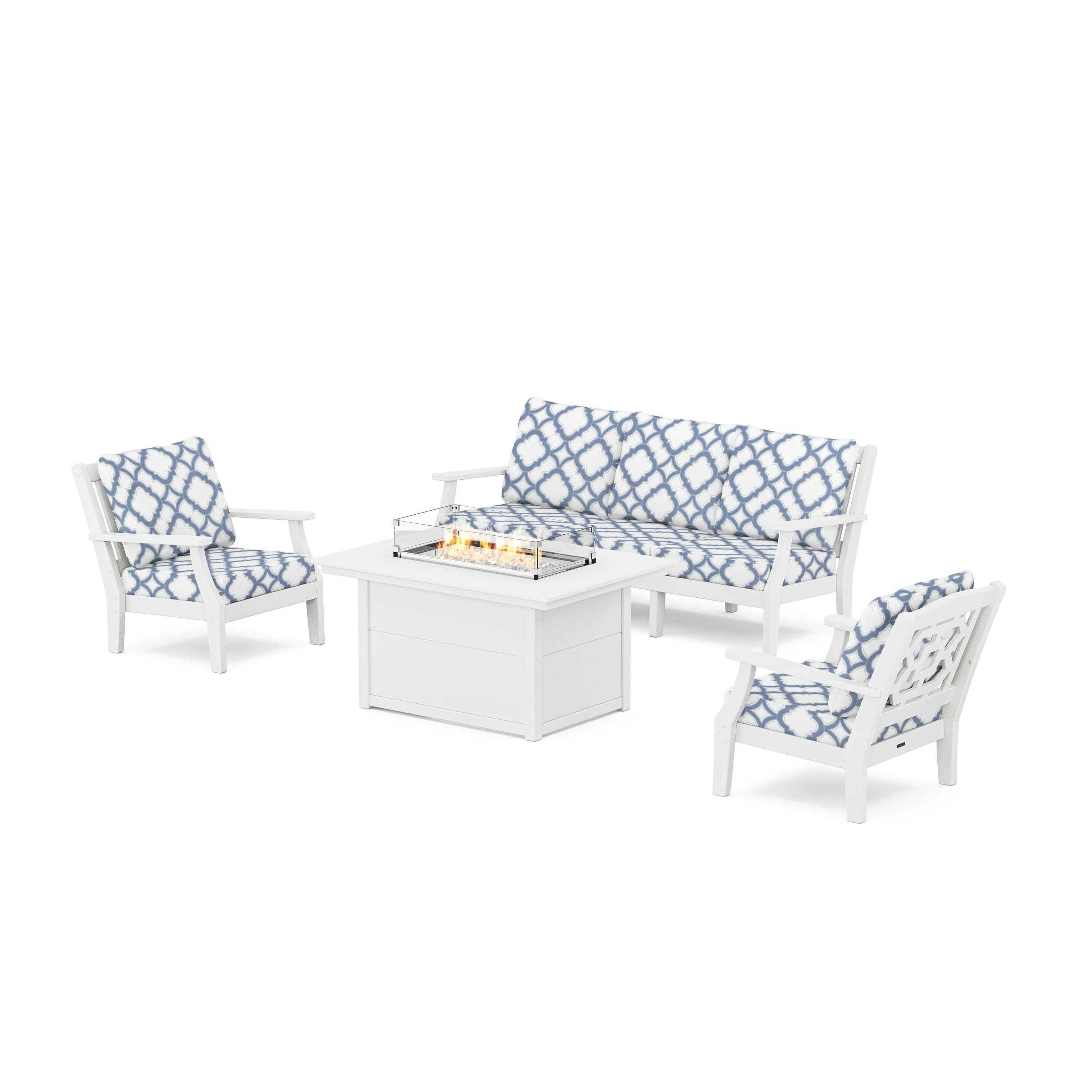 Chinoiserie Deep Seating Fire Pit Table Set - Image 138