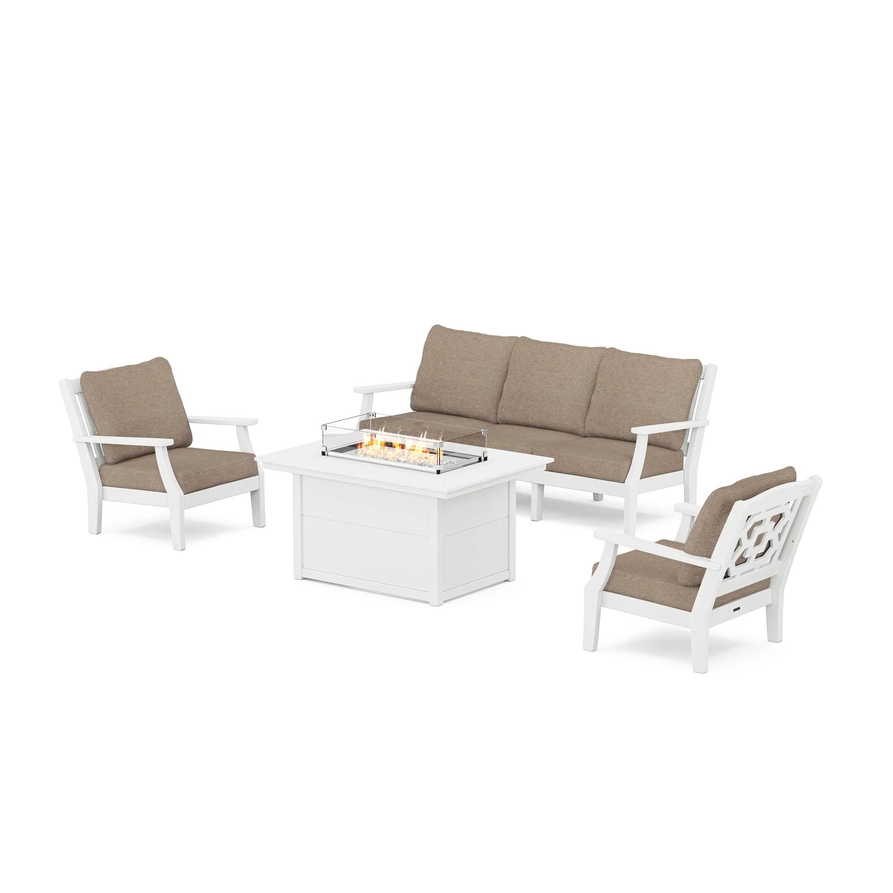 Chinoiserie Deep Seating Fire Pit Table Set - Image 141