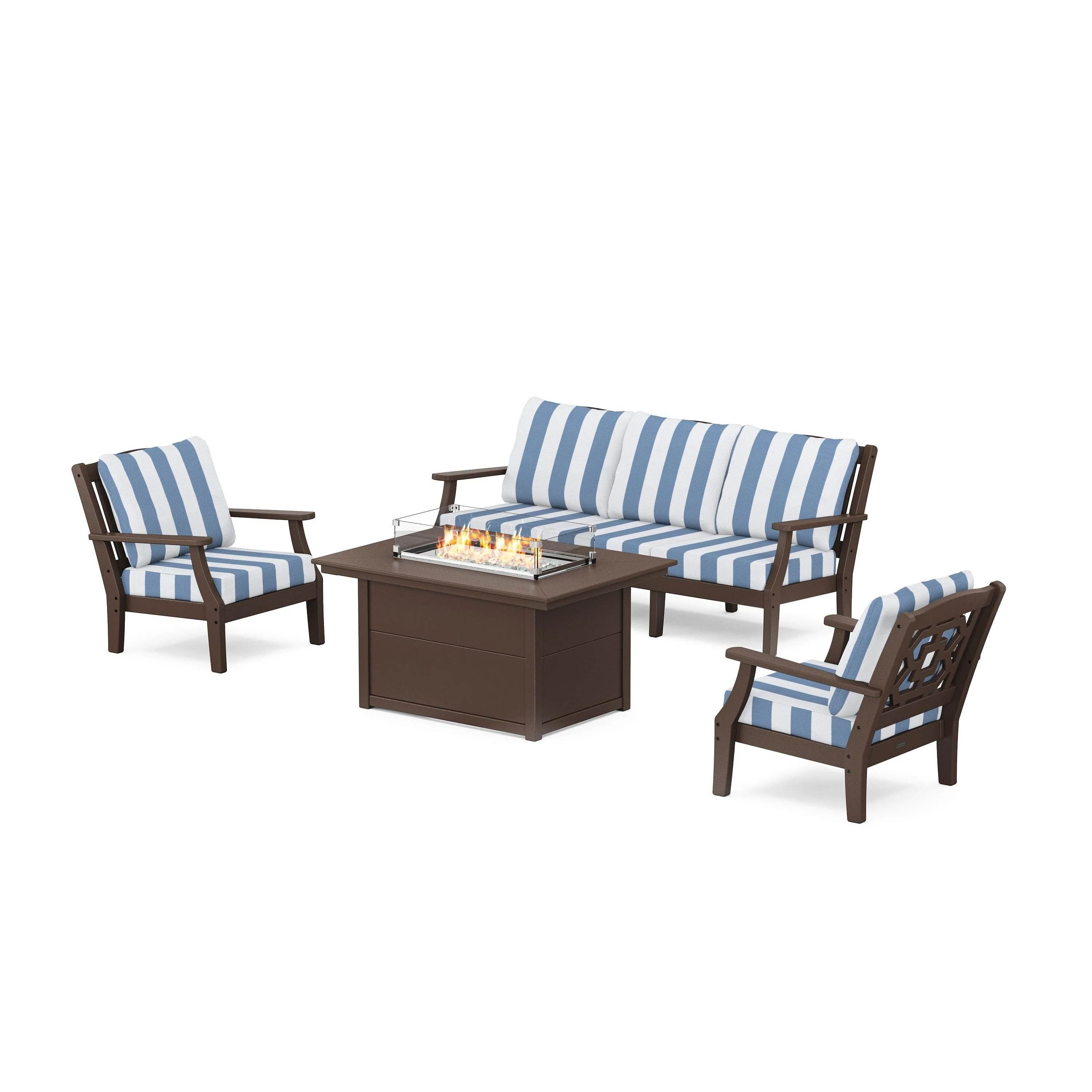Chinoiserie Deep Seating Fire Pit Table Set - Image 15