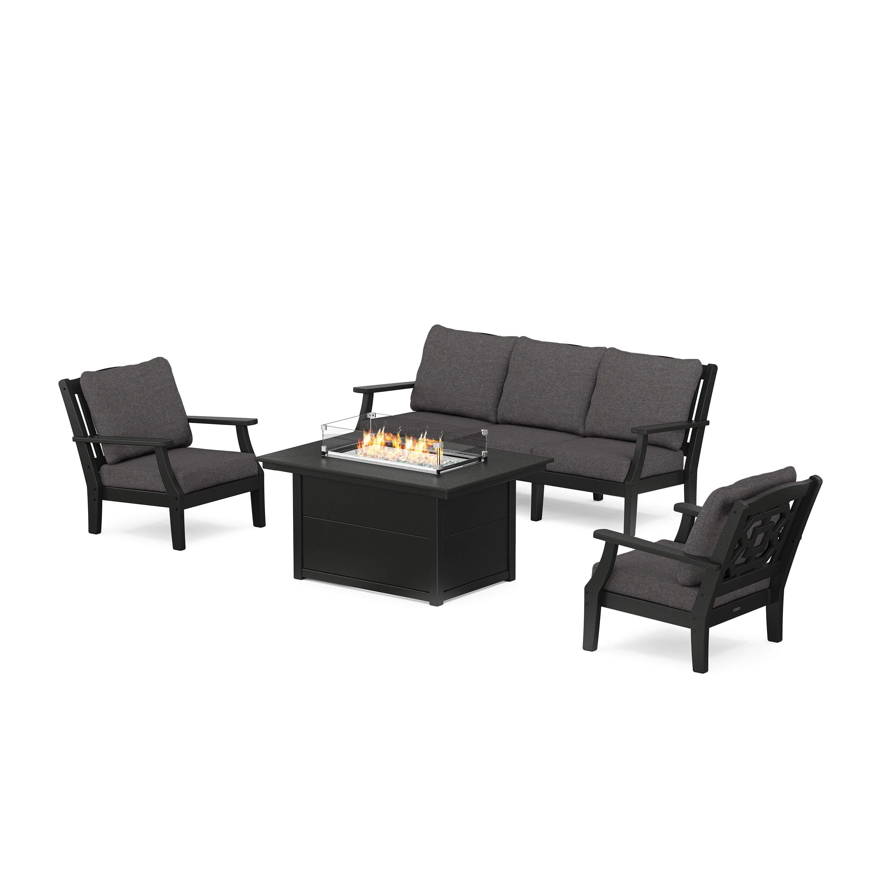 Chinoiserie Deep Seating Fire Pit Table Set - Image 158