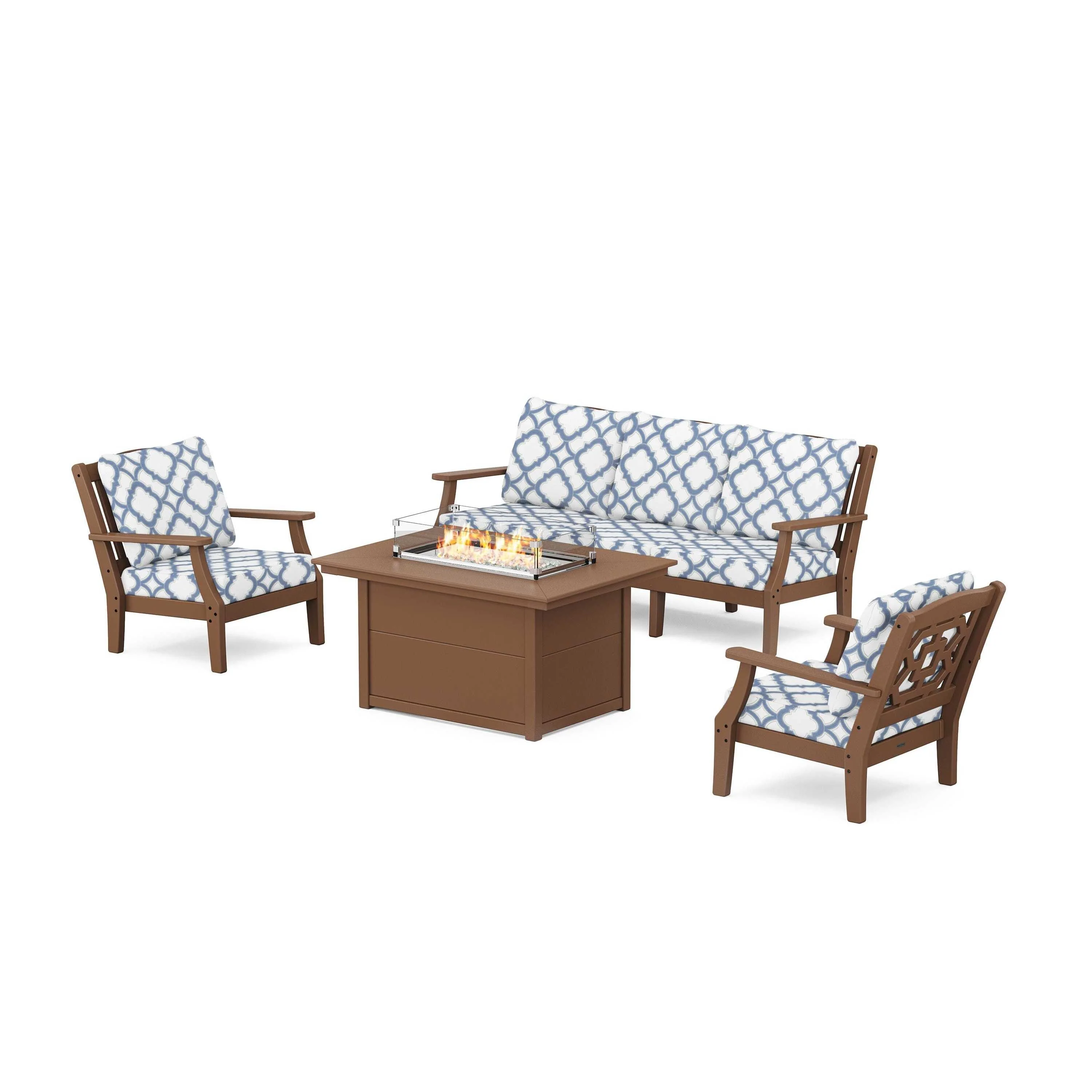 Chinoiserie Deep Seating Fire Pit Table Set - Image 161