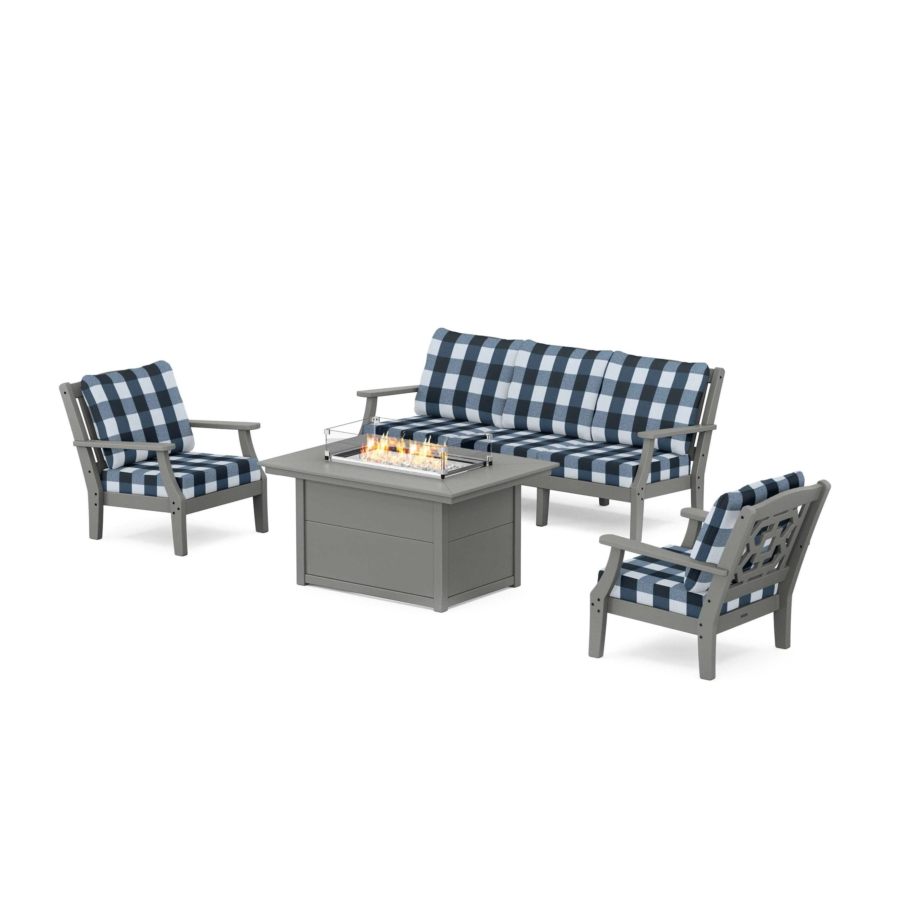 Chinoiserie Deep Seating Fire Pit Table Set - Image 175