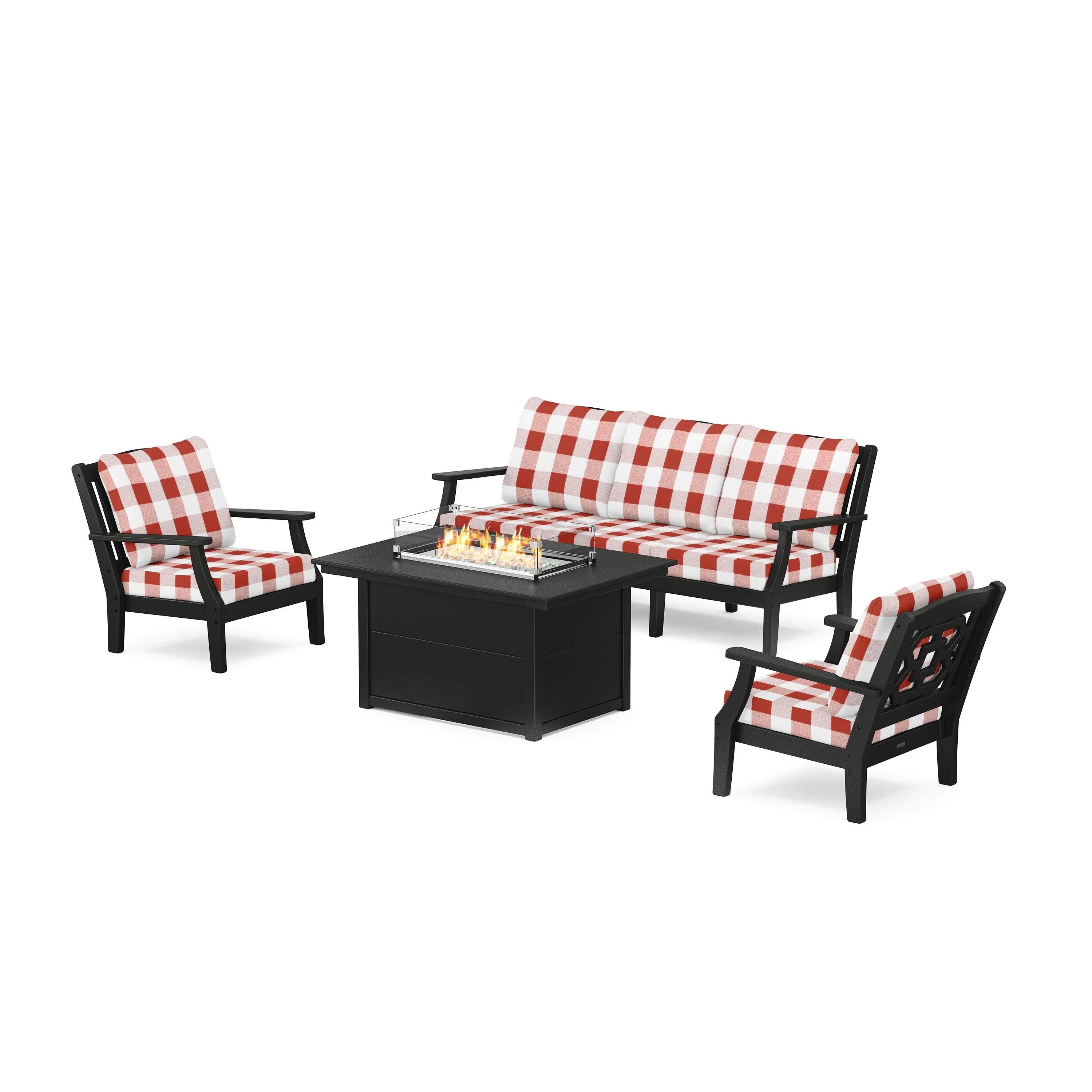 Chinoiserie Deep Seating Fire Pit Table Set - Image 179