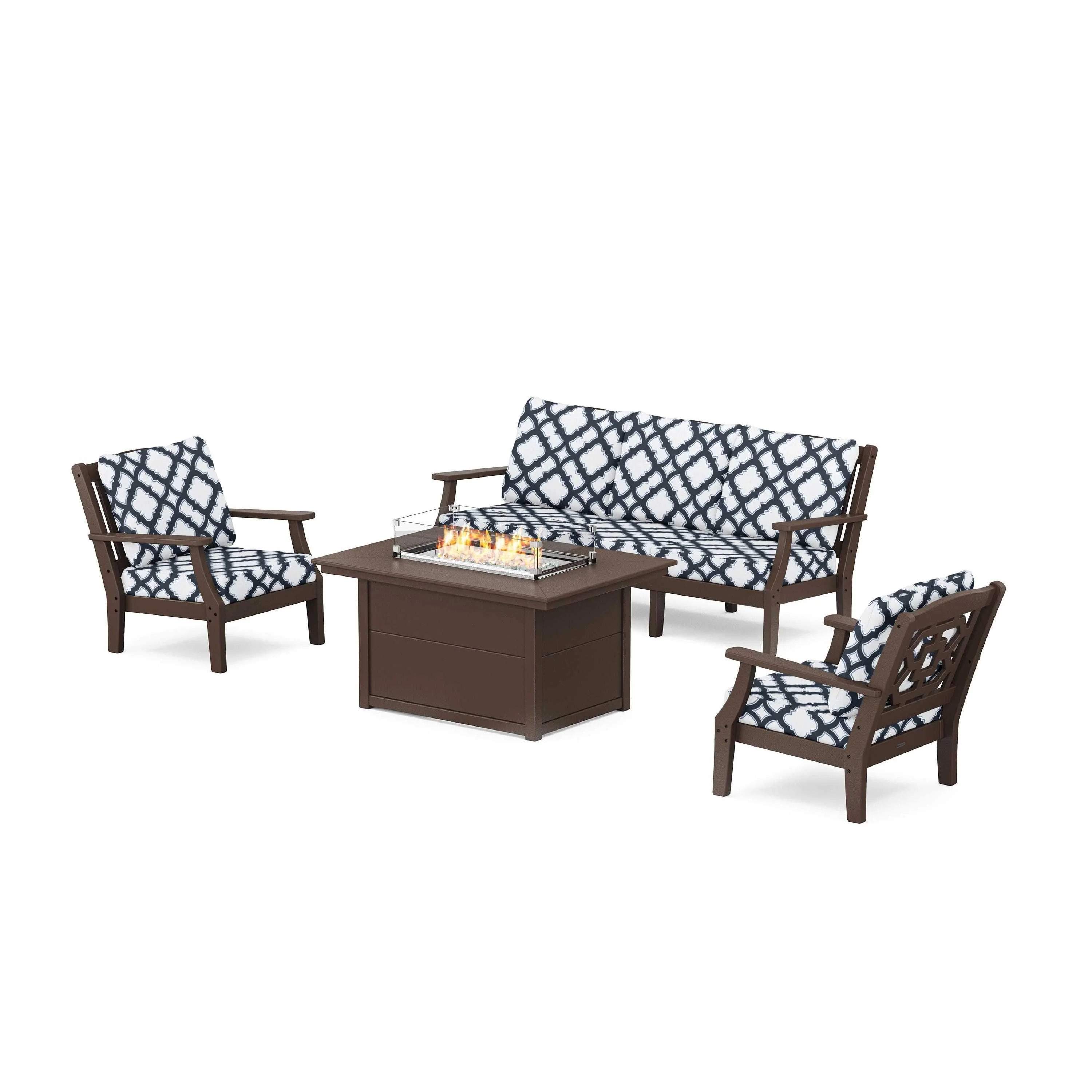 Chinoiserie Deep Seating Fire Pit Table Set - Image 188