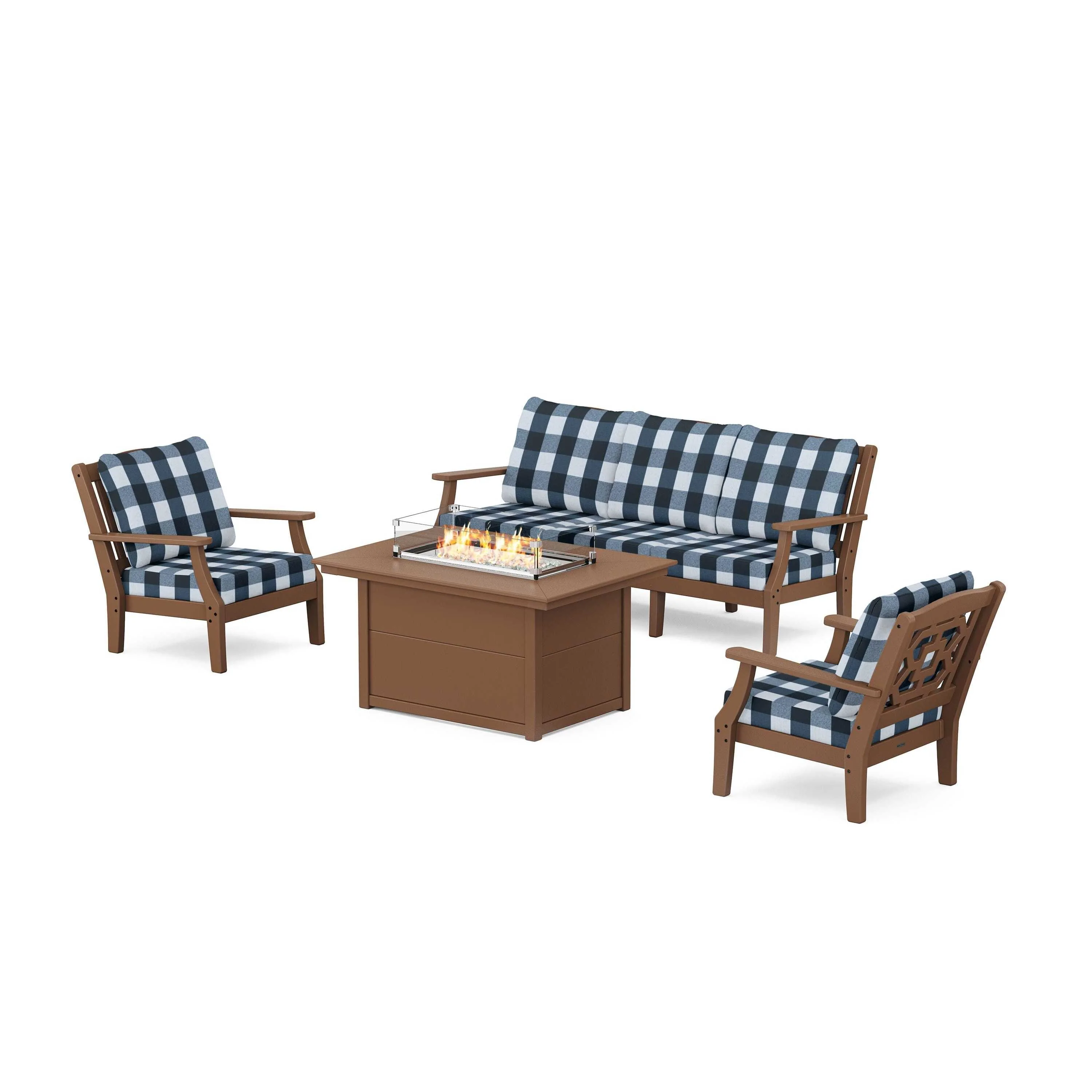 Chinoiserie Deep Seating Fire Pit Table Set - Image 190