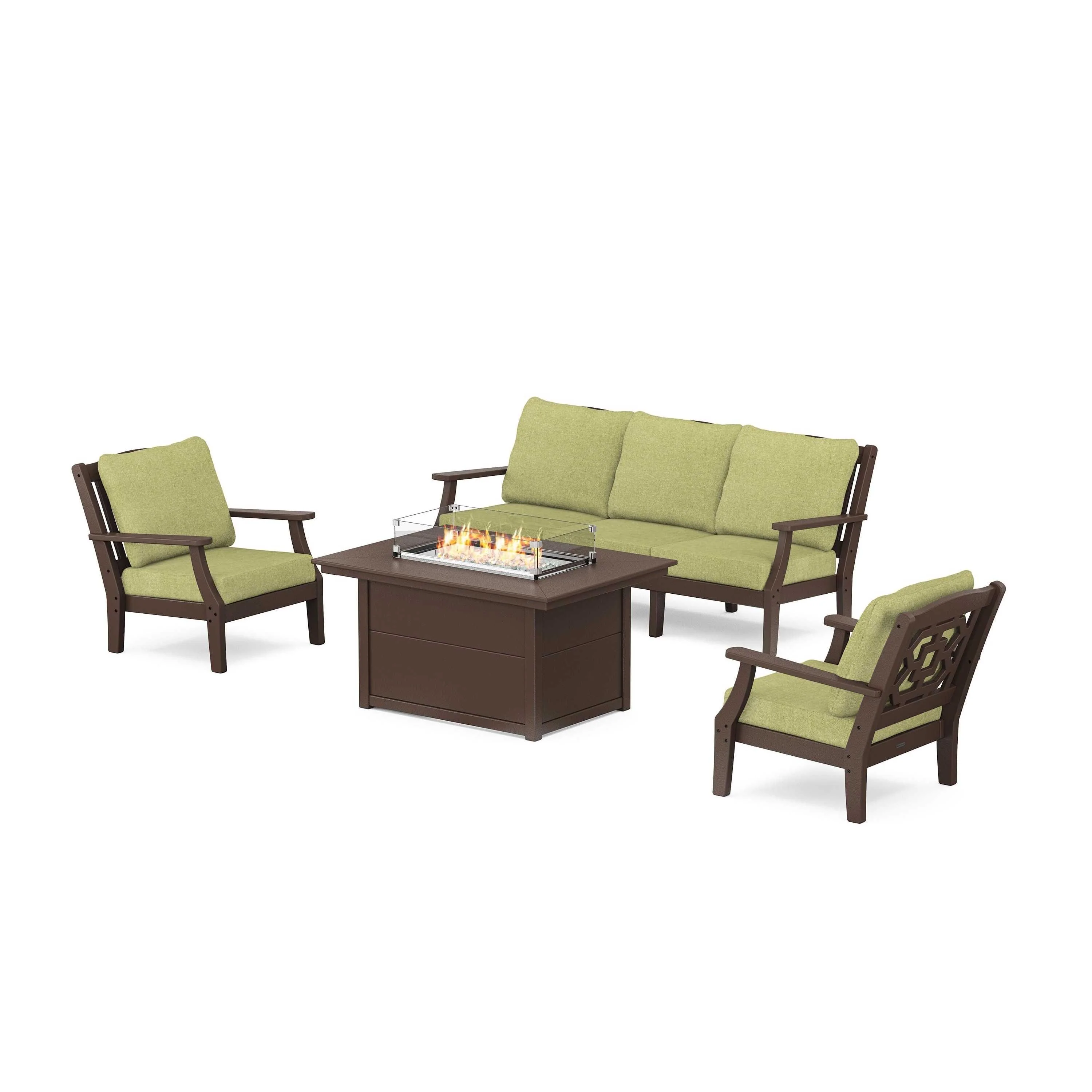 Chinoiserie Deep Seating Fire Pit Table Set - Image 195