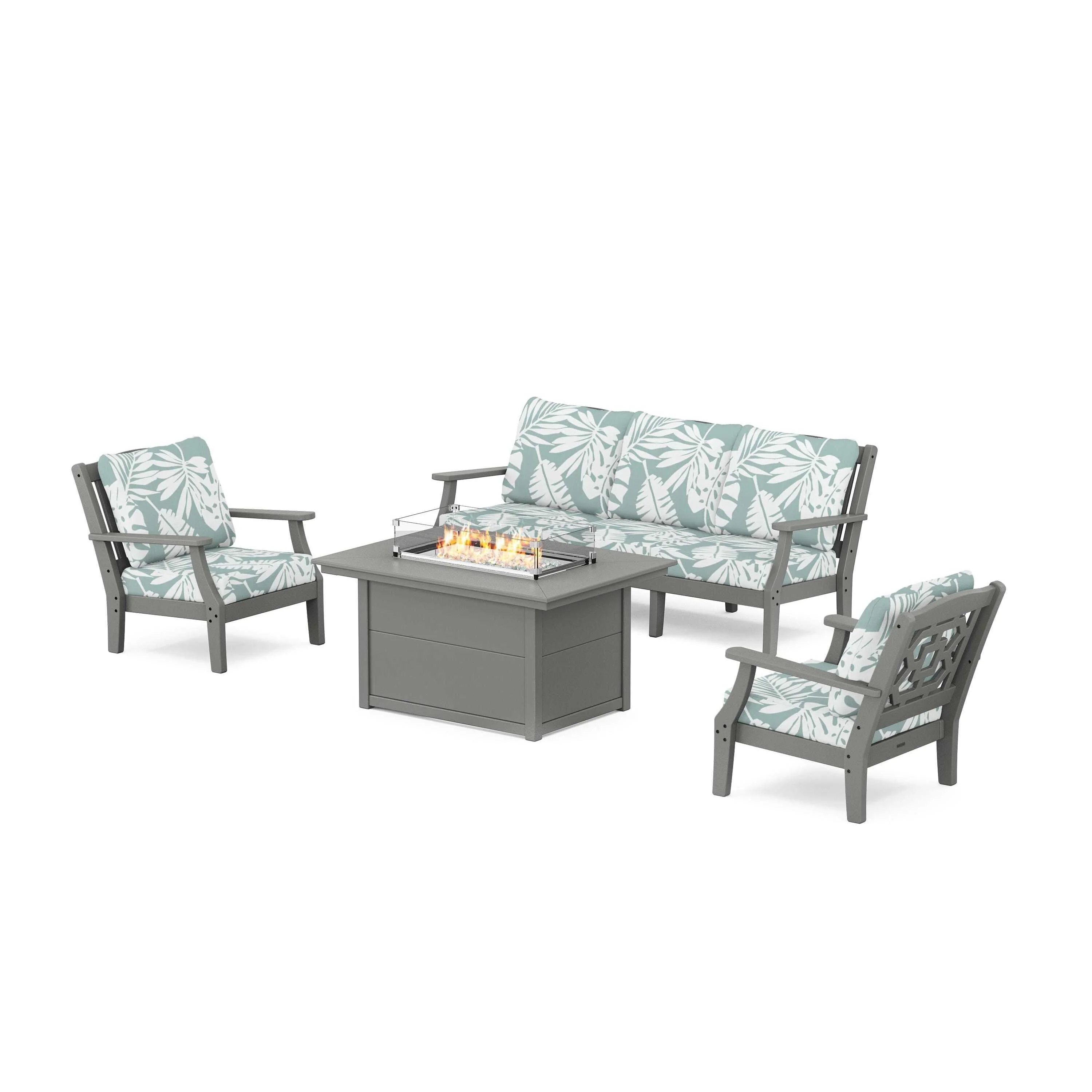 Chinoiserie Deep Seating Fire Pit Table Set - Image 197