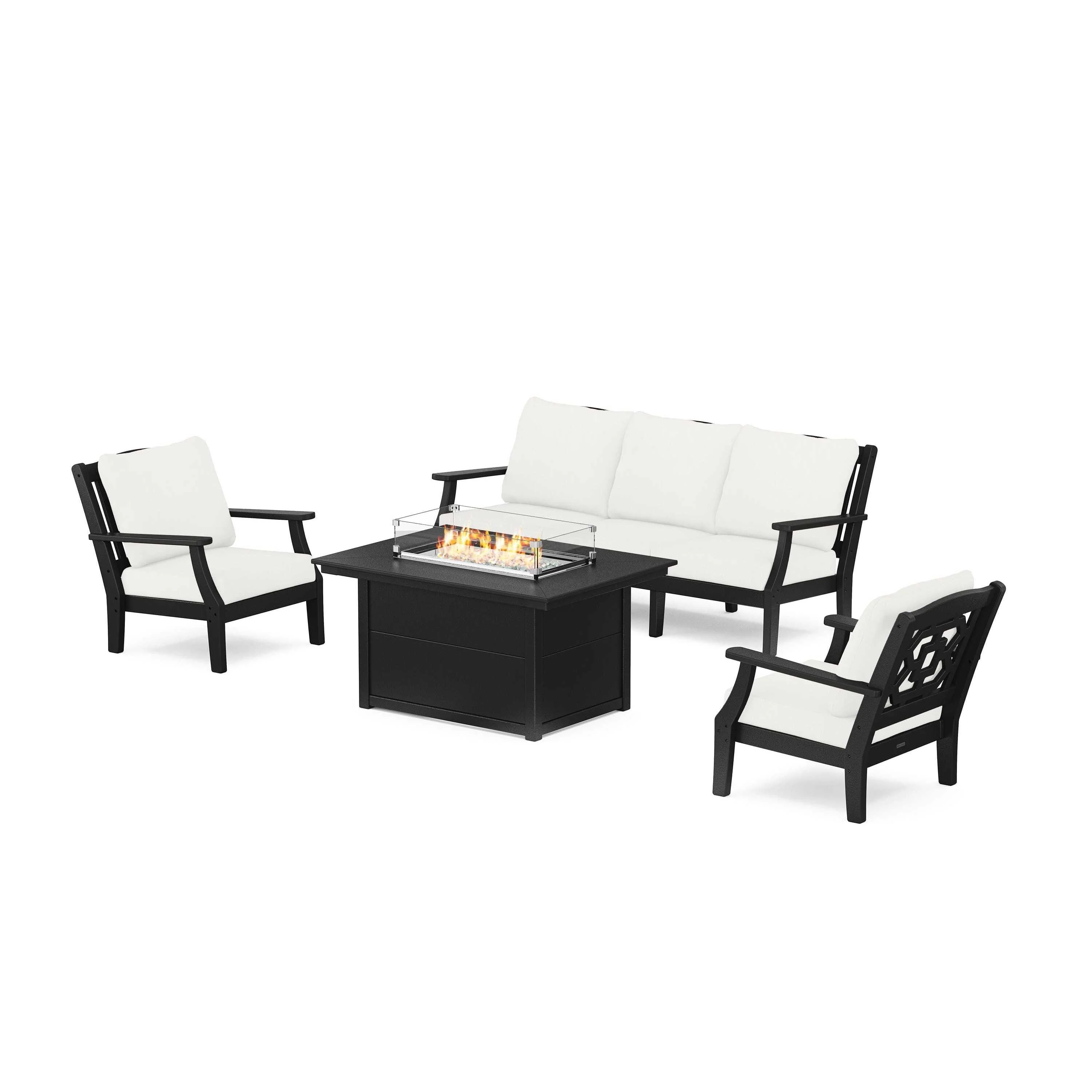 Chinoiserie Deep Seating Fire Pit Table Set - Image 198