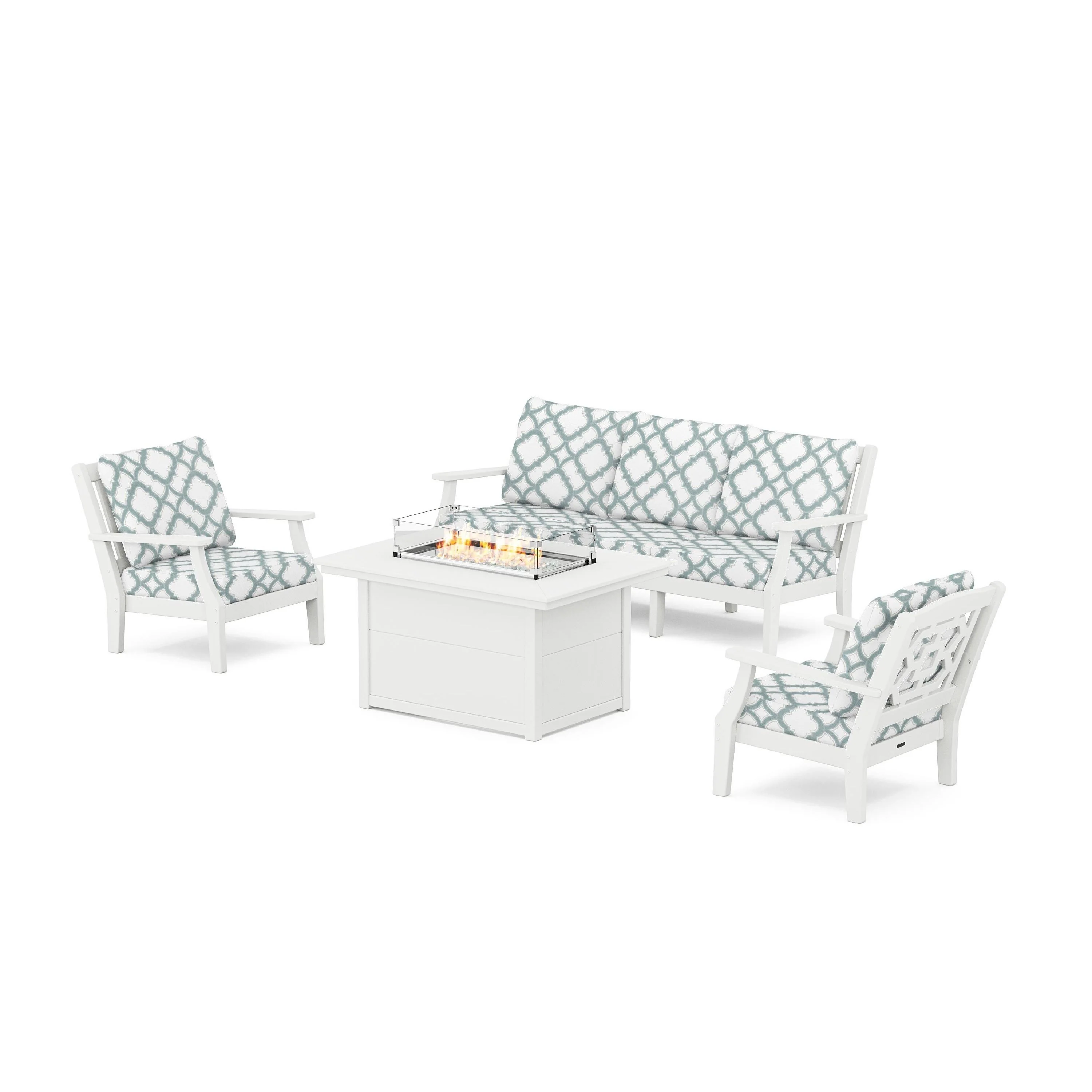 Chinoiserie Deep Seating Fire Pit Table Set - Image 203