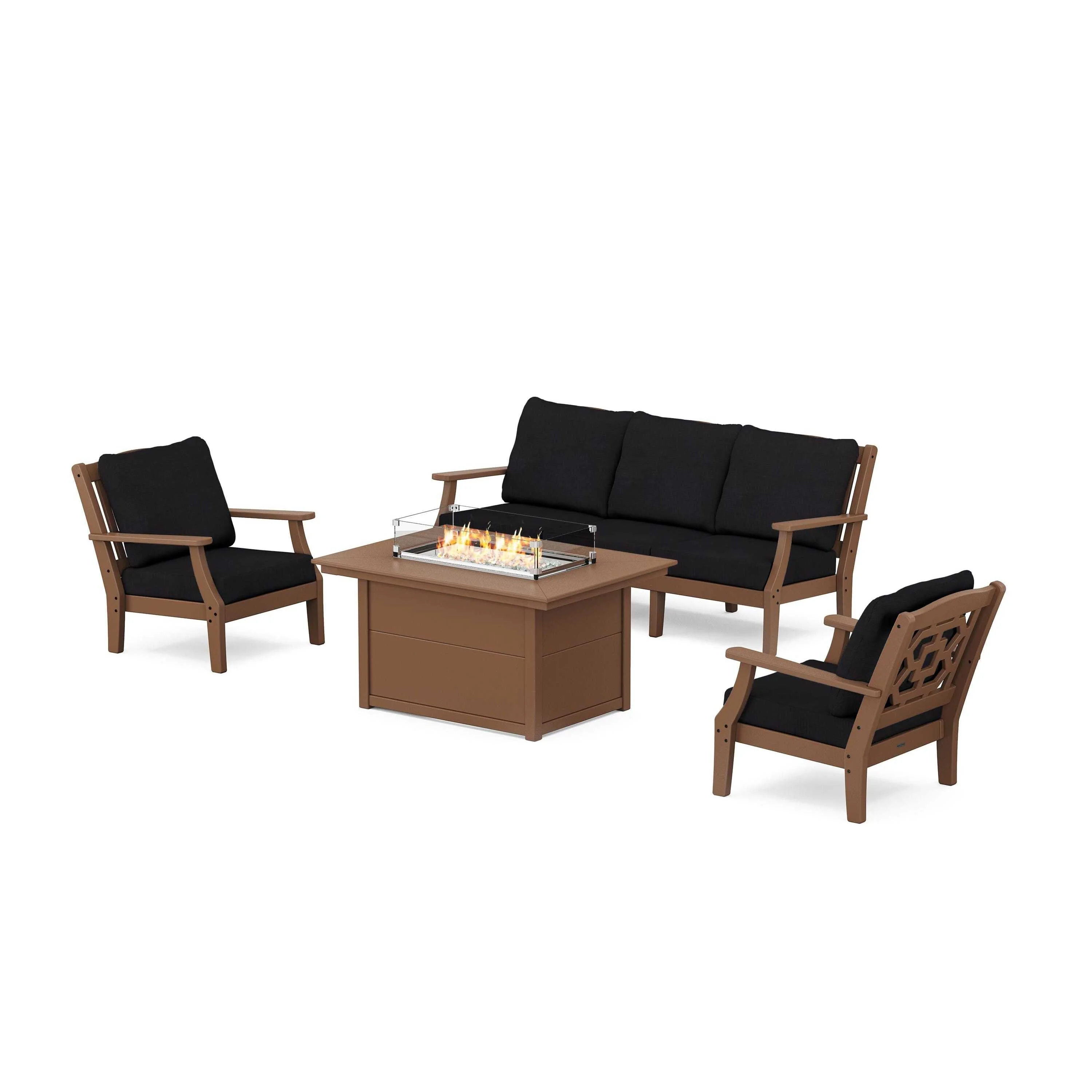 Chinoiserie Deep Seating Fire Pit Table Set - Image 23