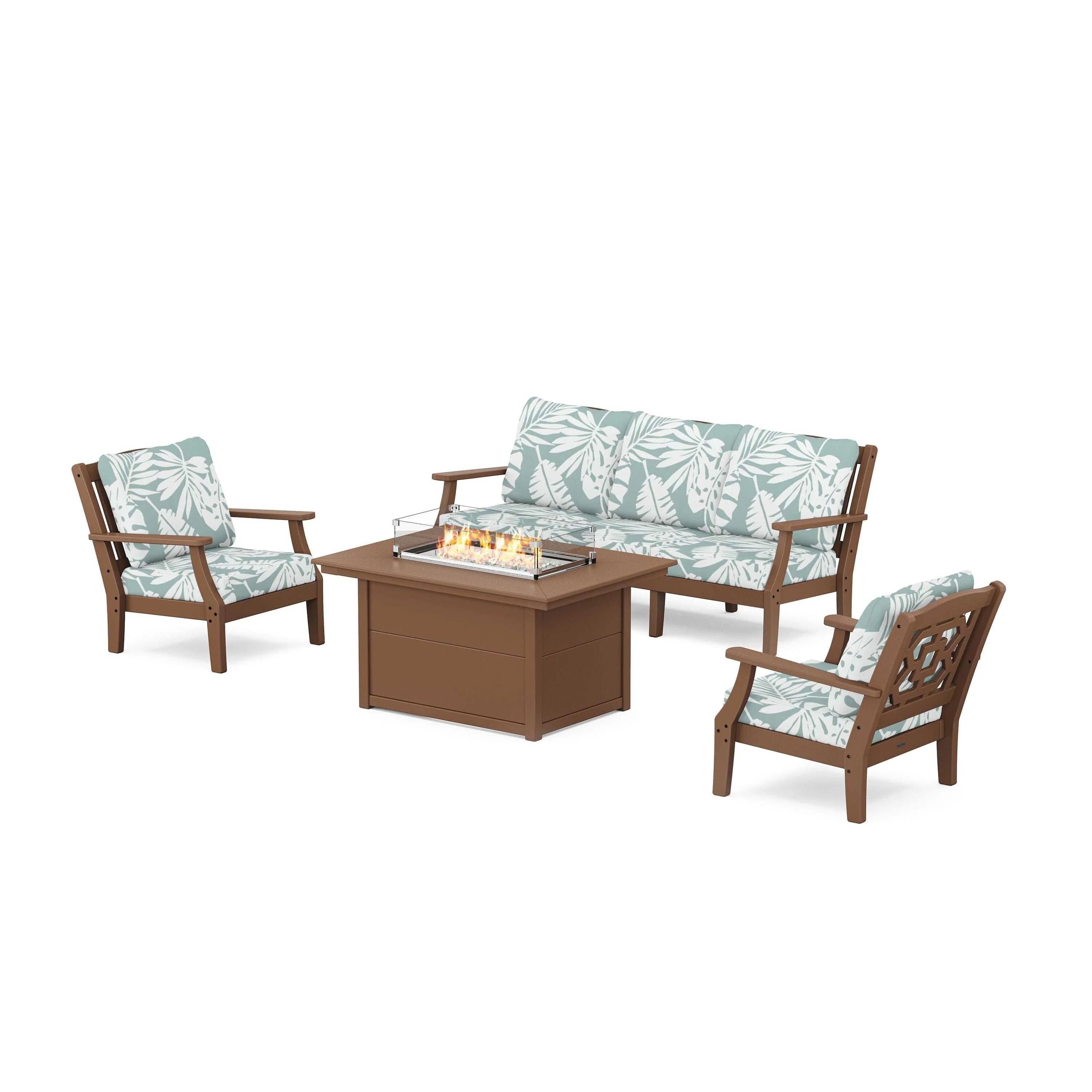 Chinoiserie Deep Seating Fire Pit Table Set - Image 50