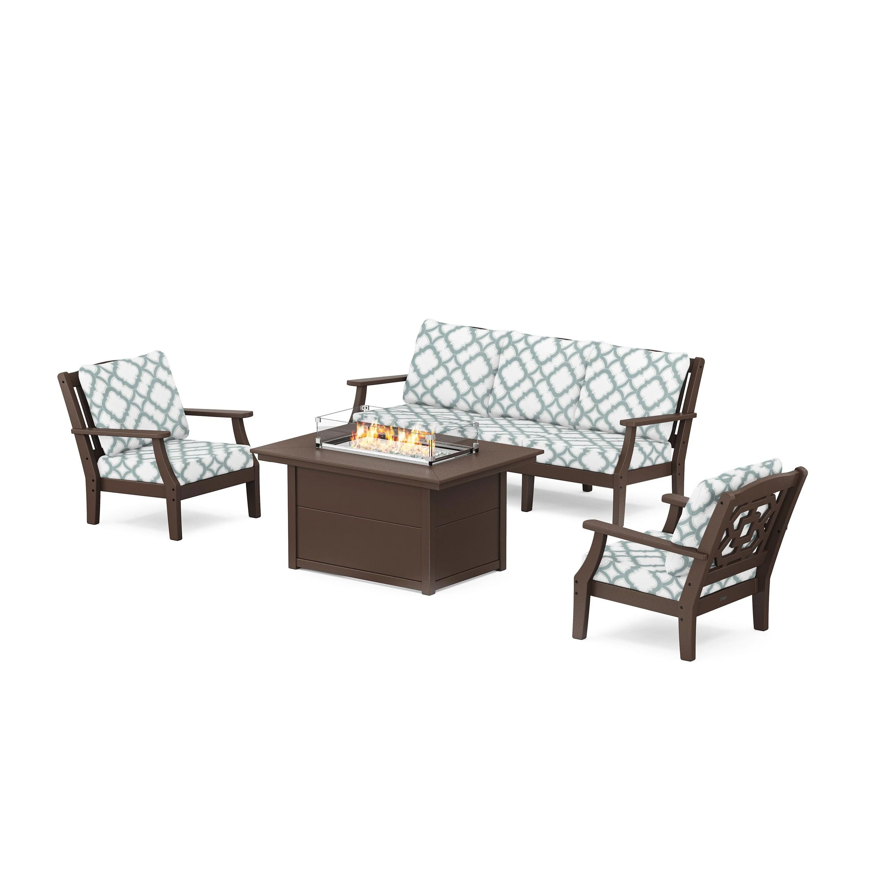 Chinoiserie Deep Seating Fire Pit Table Set - Image 62