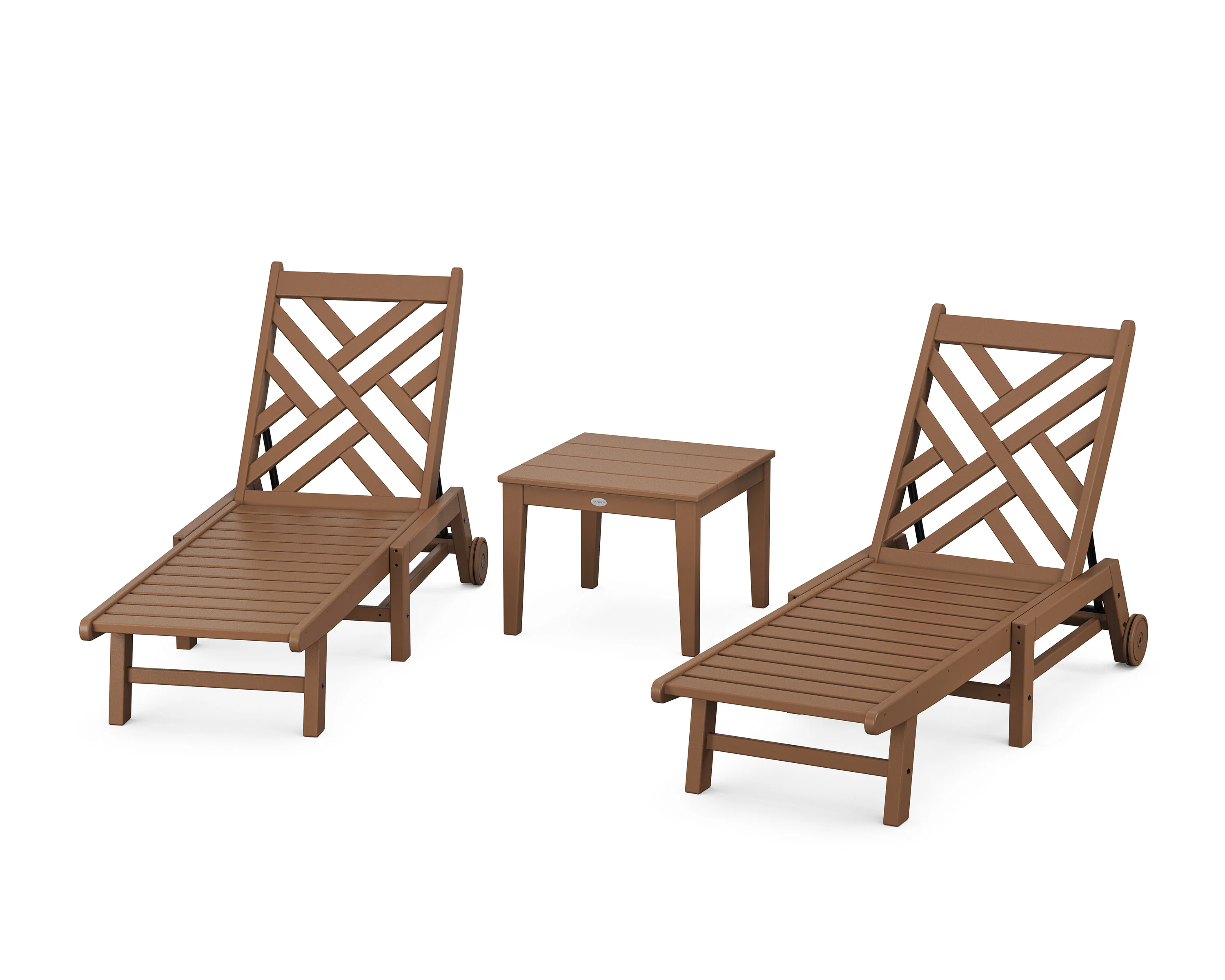 Chippendale 3-Piece Chaise Set with Wheels - Image 3