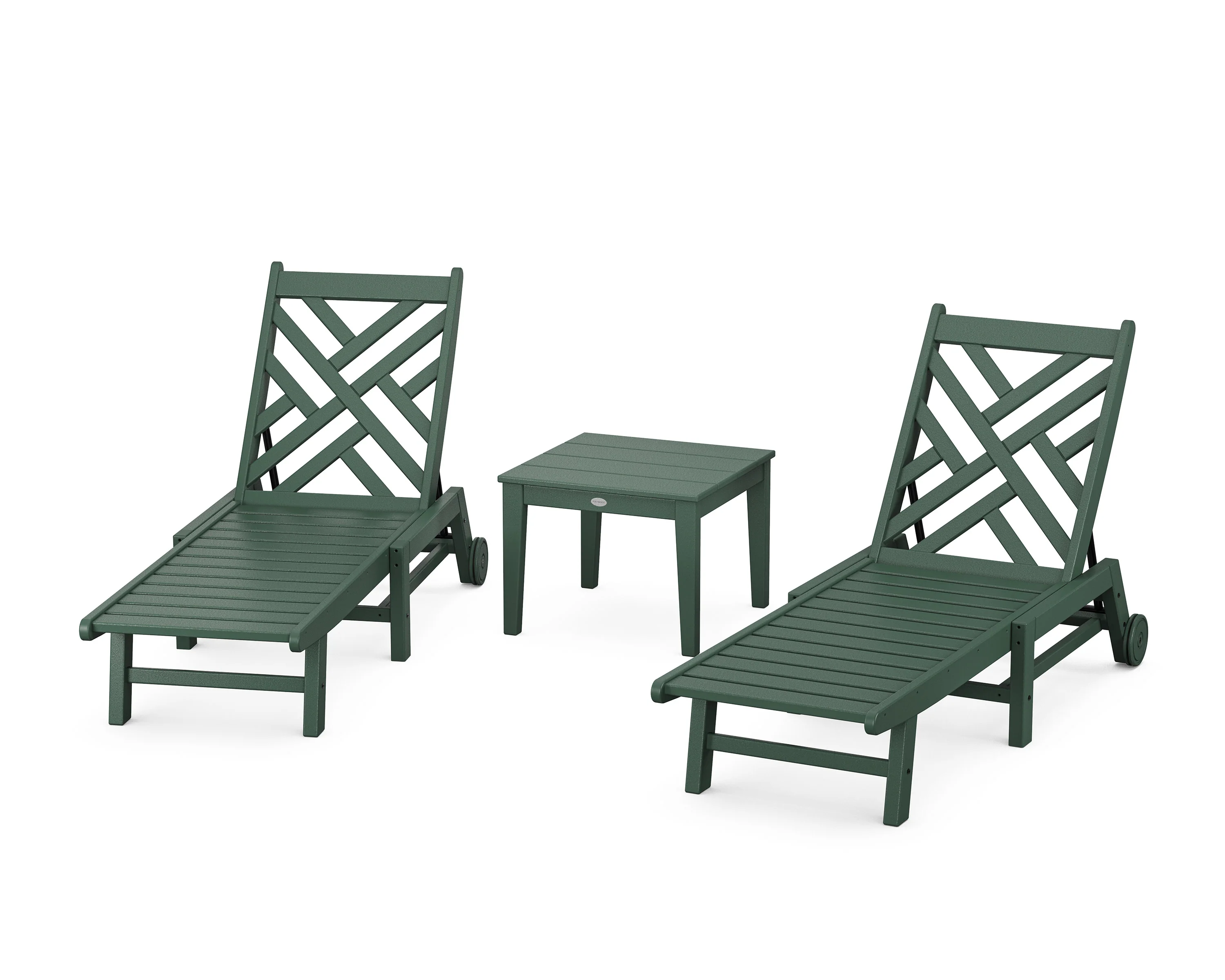 Chippendale 3-Piece Chaise Set with Wheels - Image 4