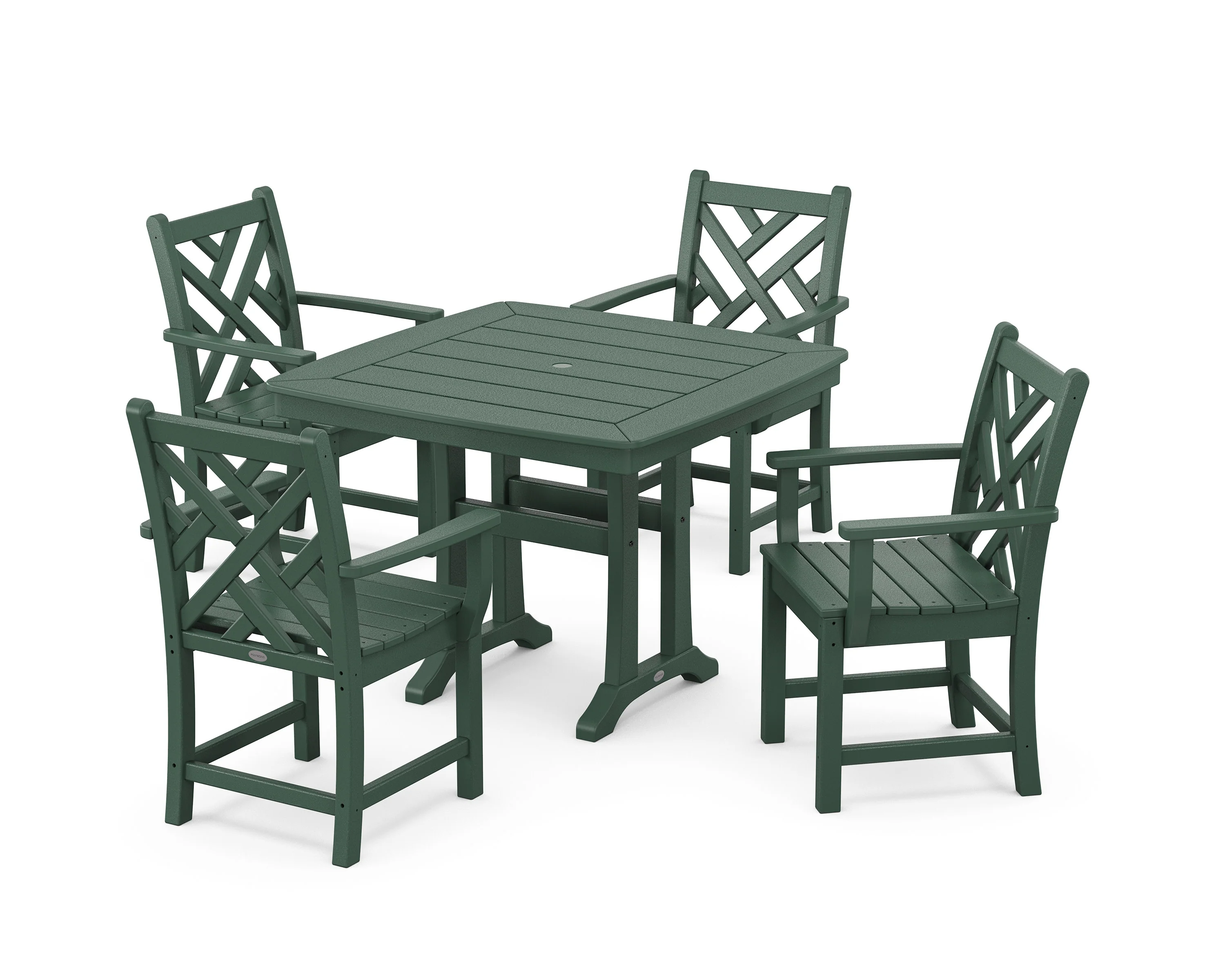 Chippendale 5-Piece Dining Set with Trestle Legs - Image 4