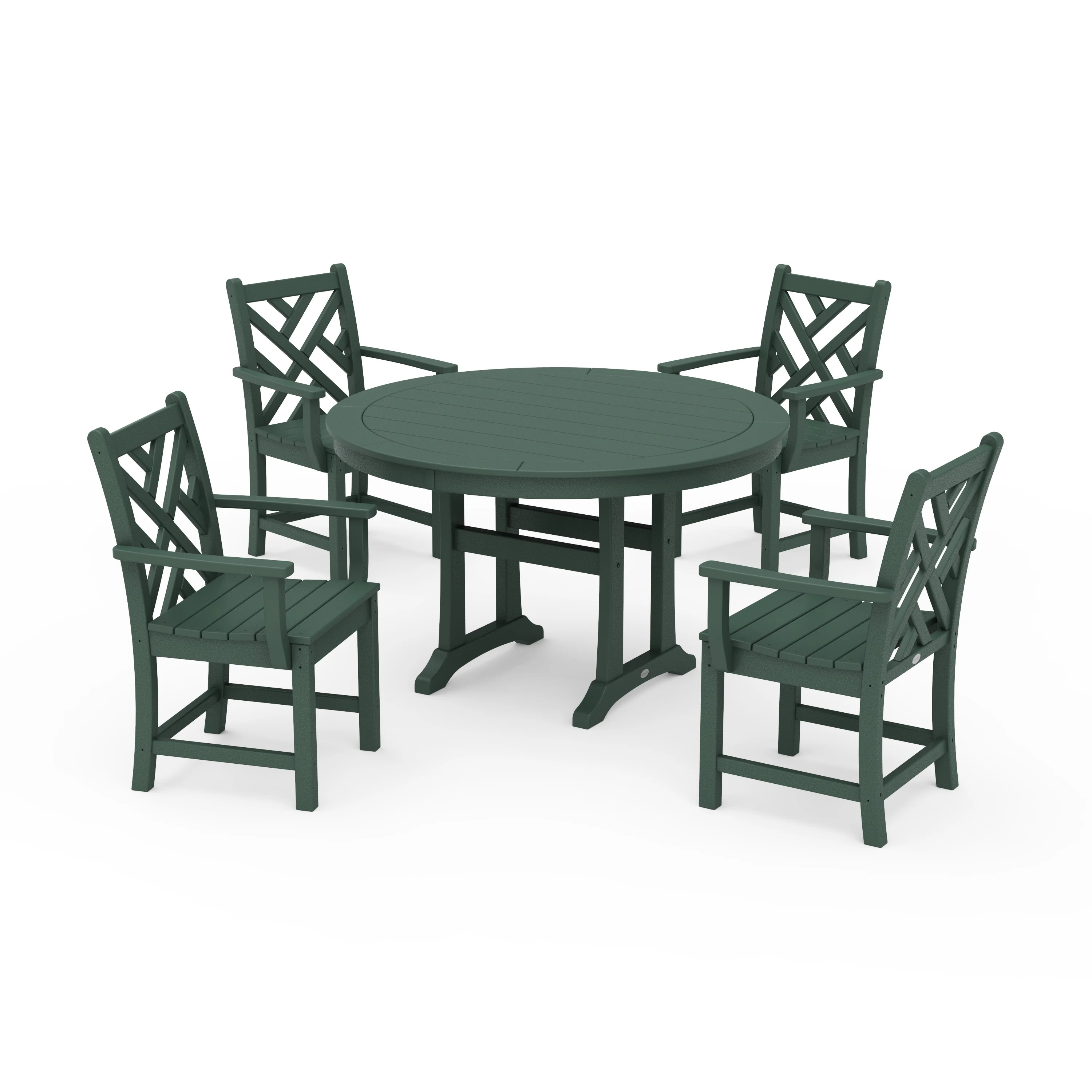 Chippendale 5-Piece Nautical Trestle Dining Arm Chair Set - Image 10