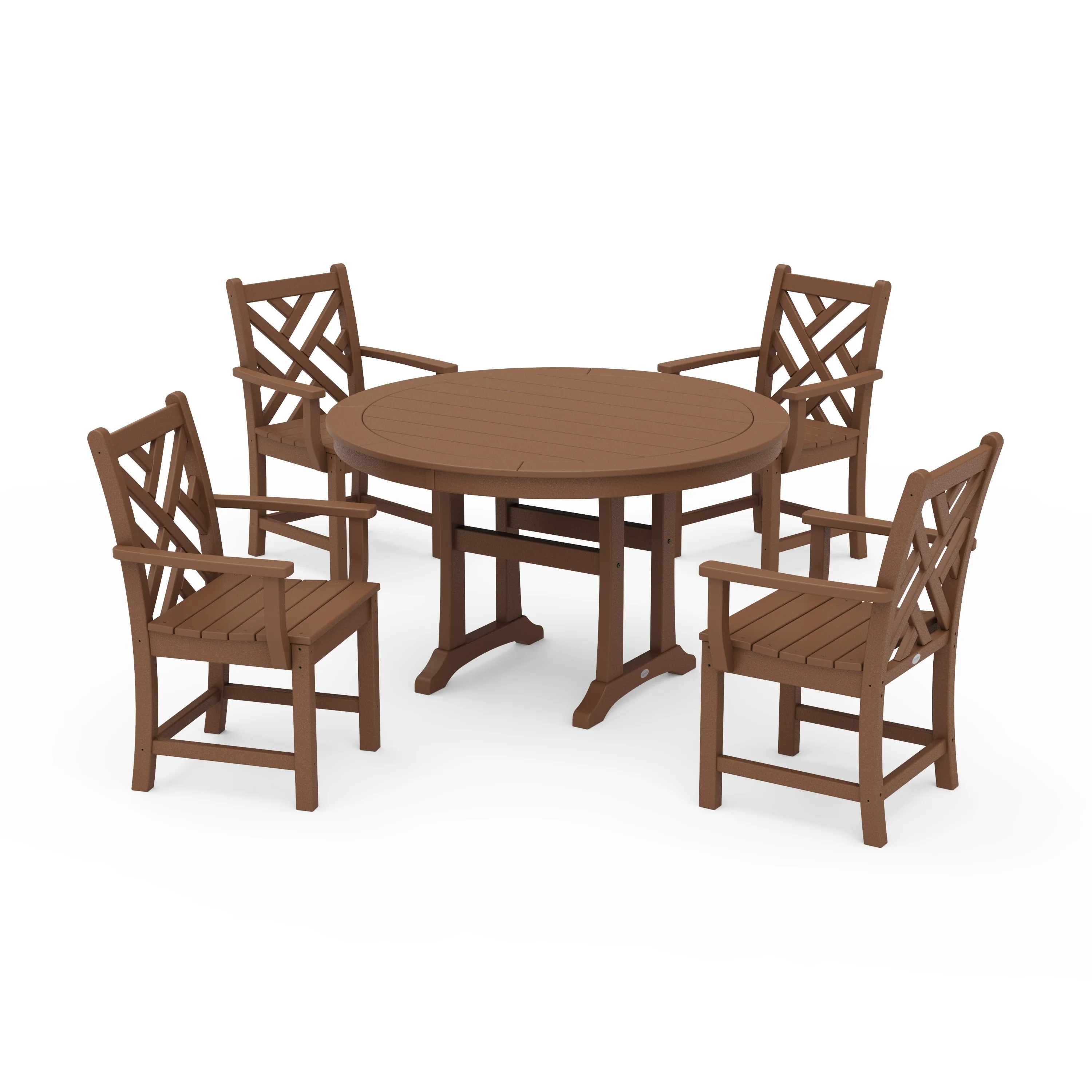 Chippendale 5-Piece Nautical Trestle Dining Arm Chair Set - Image 6