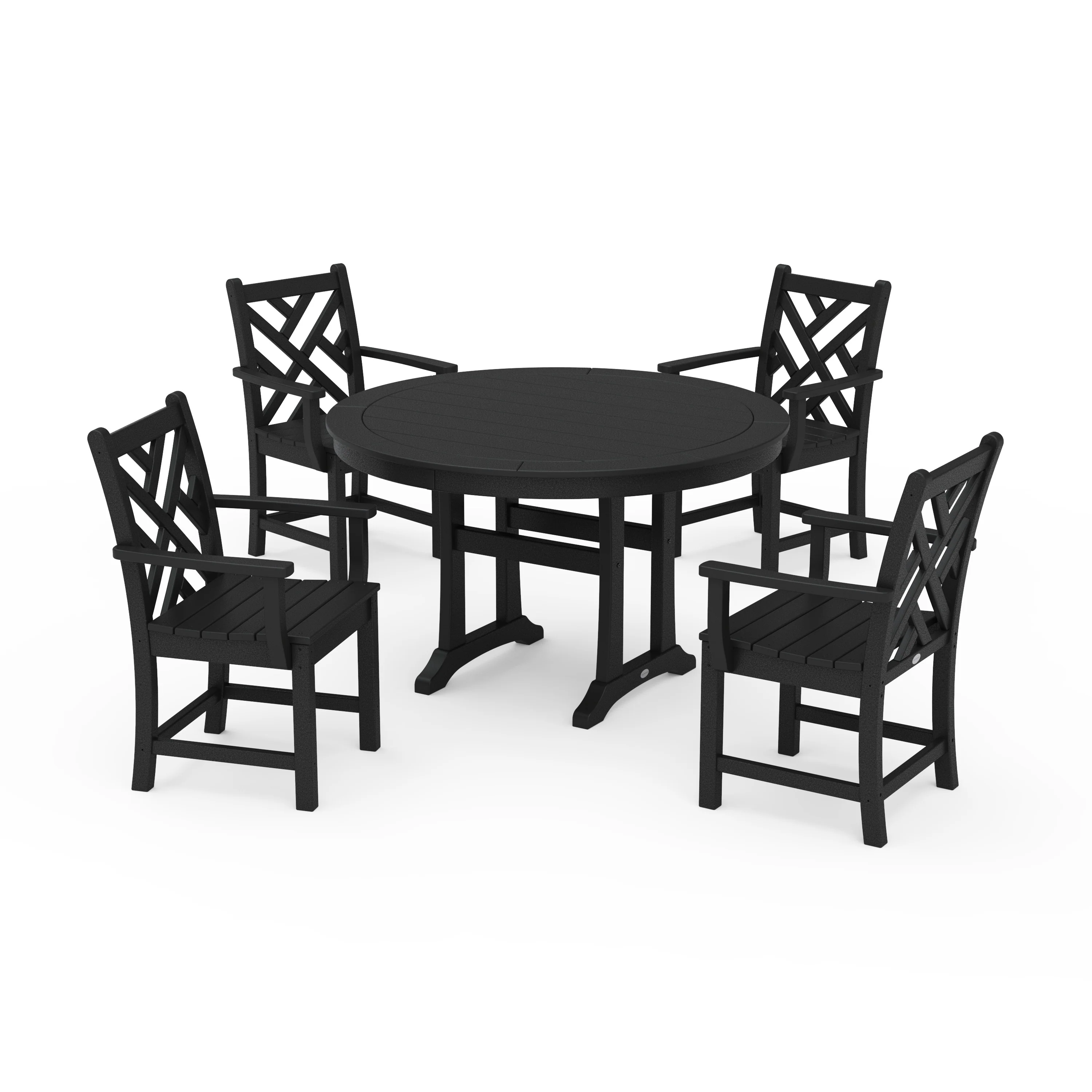 Chippendale 5-Piece Nautical Trestle Dining Arm Chair Set - Image 7