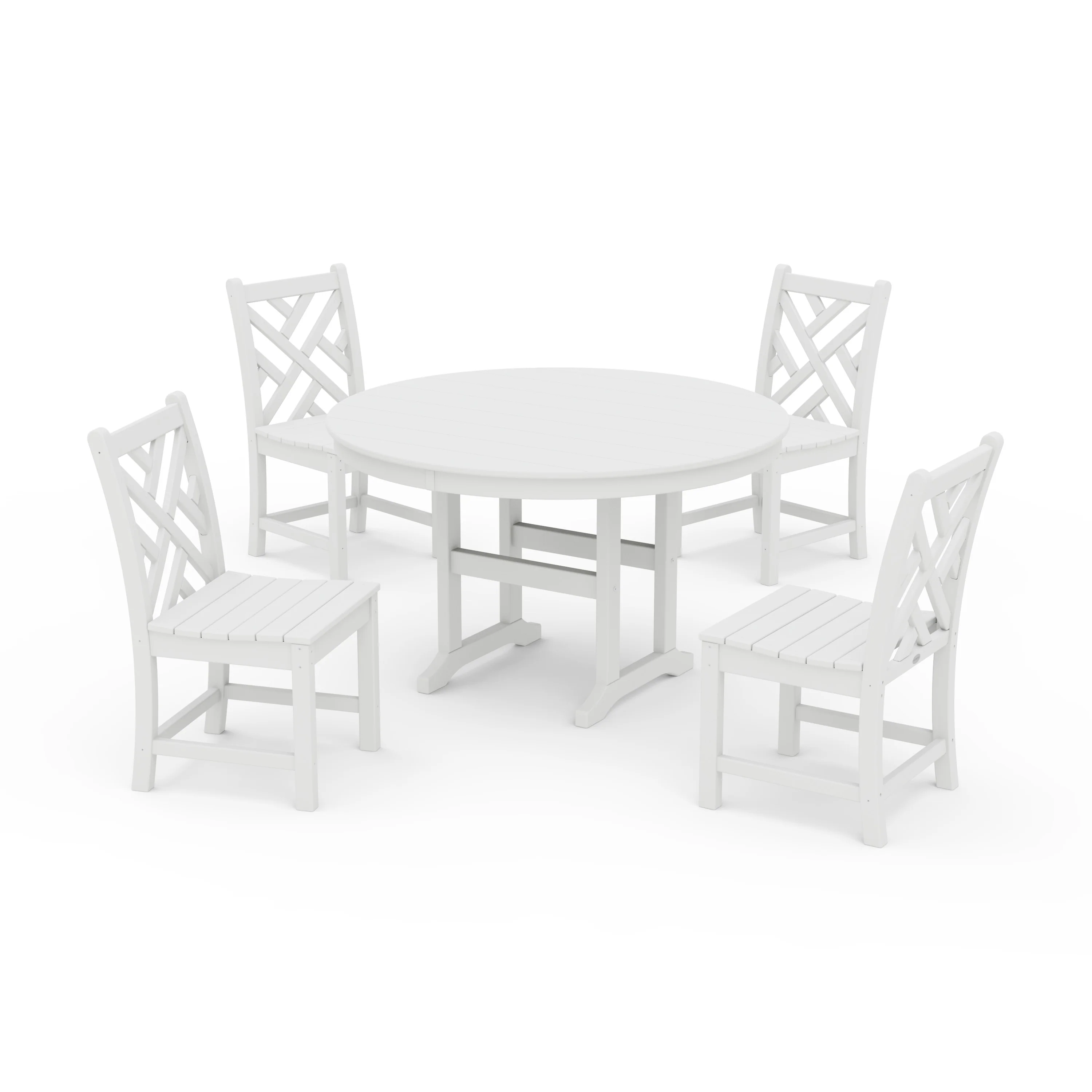 Chippendale 5-Piece Round Farmhouse Side Chair Dining Set - Image 8