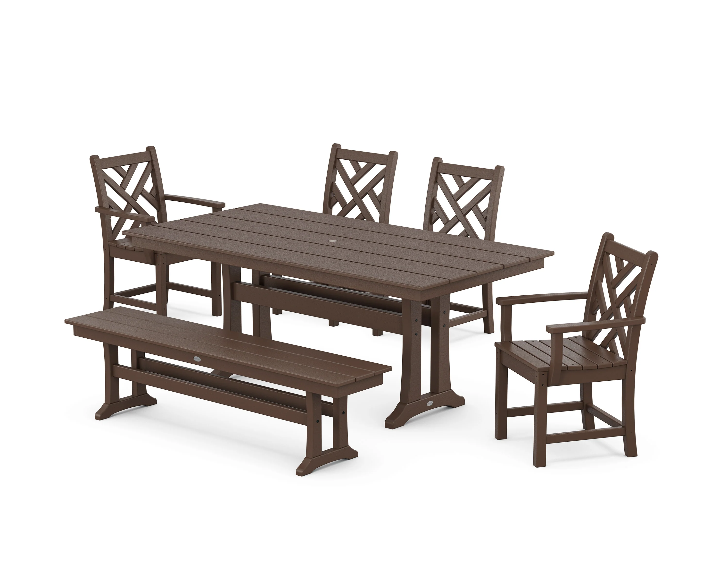 Chippendale 6-Piece Farmhouse Dining Set With Trestle Legs - Image 9