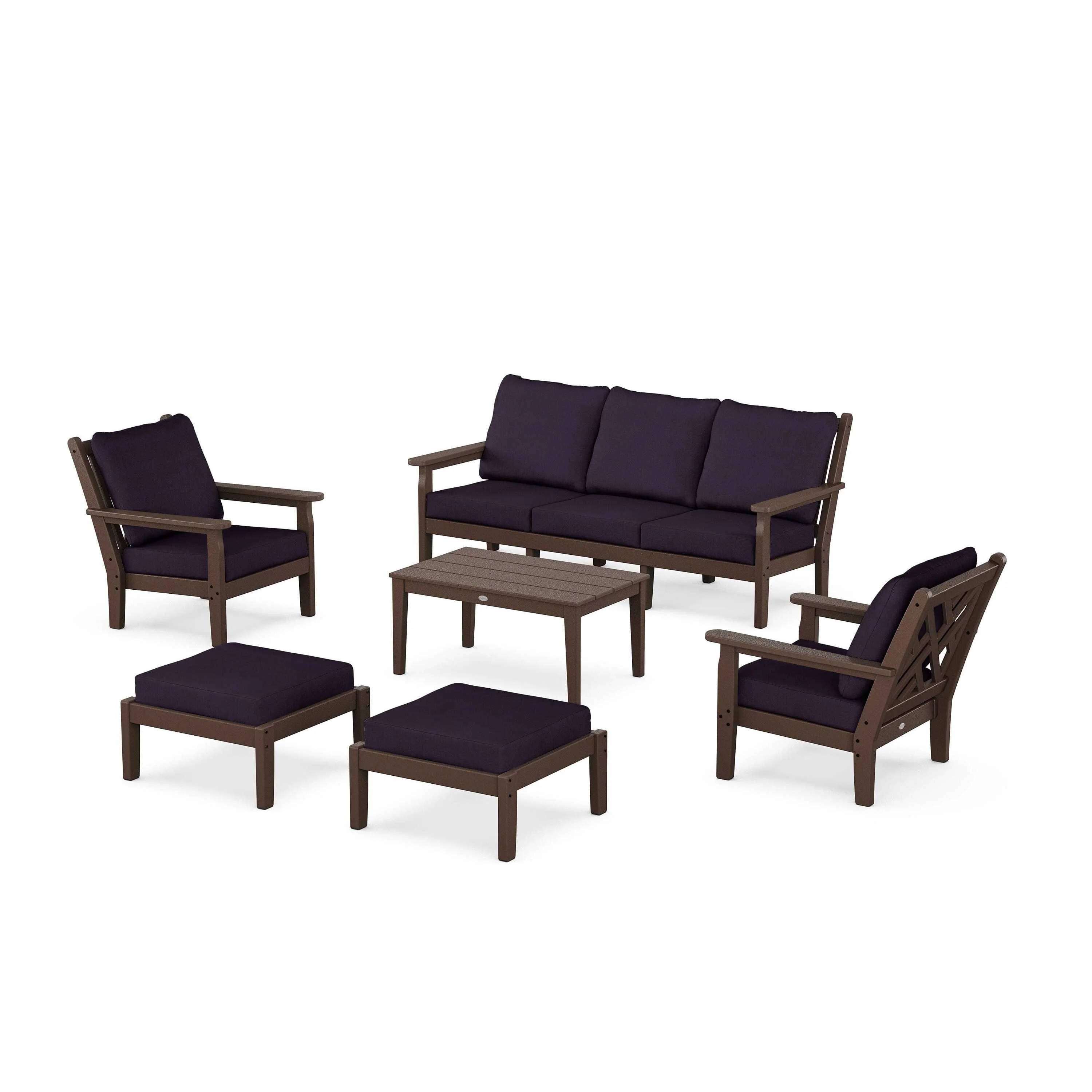 Chippendale 6-Piece Lounge Sofa Set - Image 189