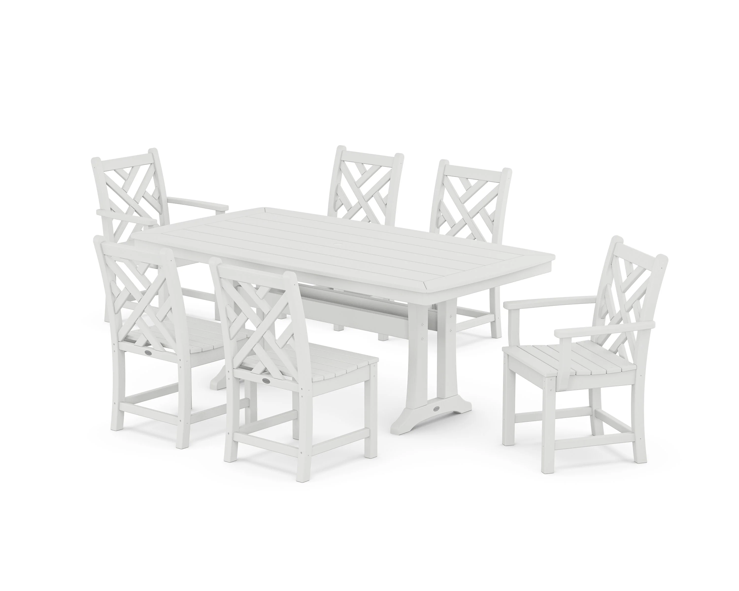 Chippendale 7-Piece Dining Set with Trestle Legs - Image 4